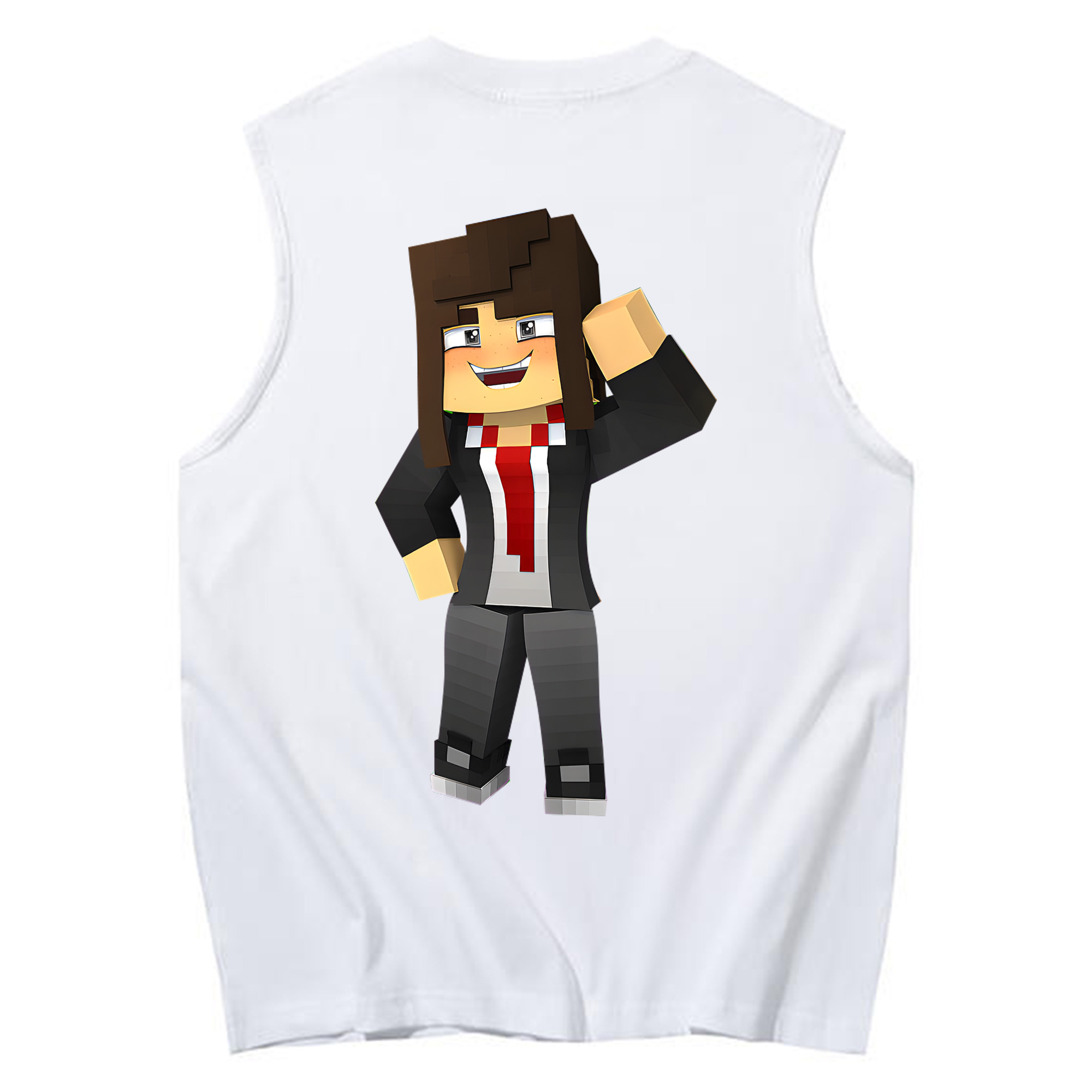（画像用） マインクラフト ブロックの世界 Minecraft MC Block world コットン100％タンクトップ（背面プリント）