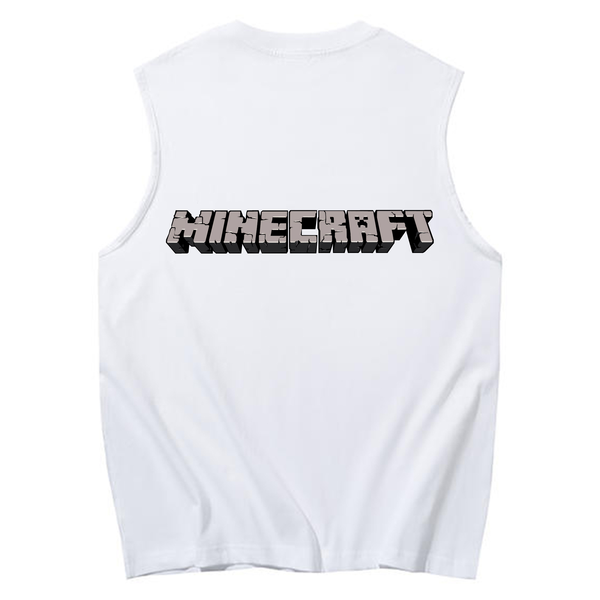 （画像用） マインクラフト ブロックの世界 Minecraft MC Block world コットン100％タンクトップ（背面プリント）