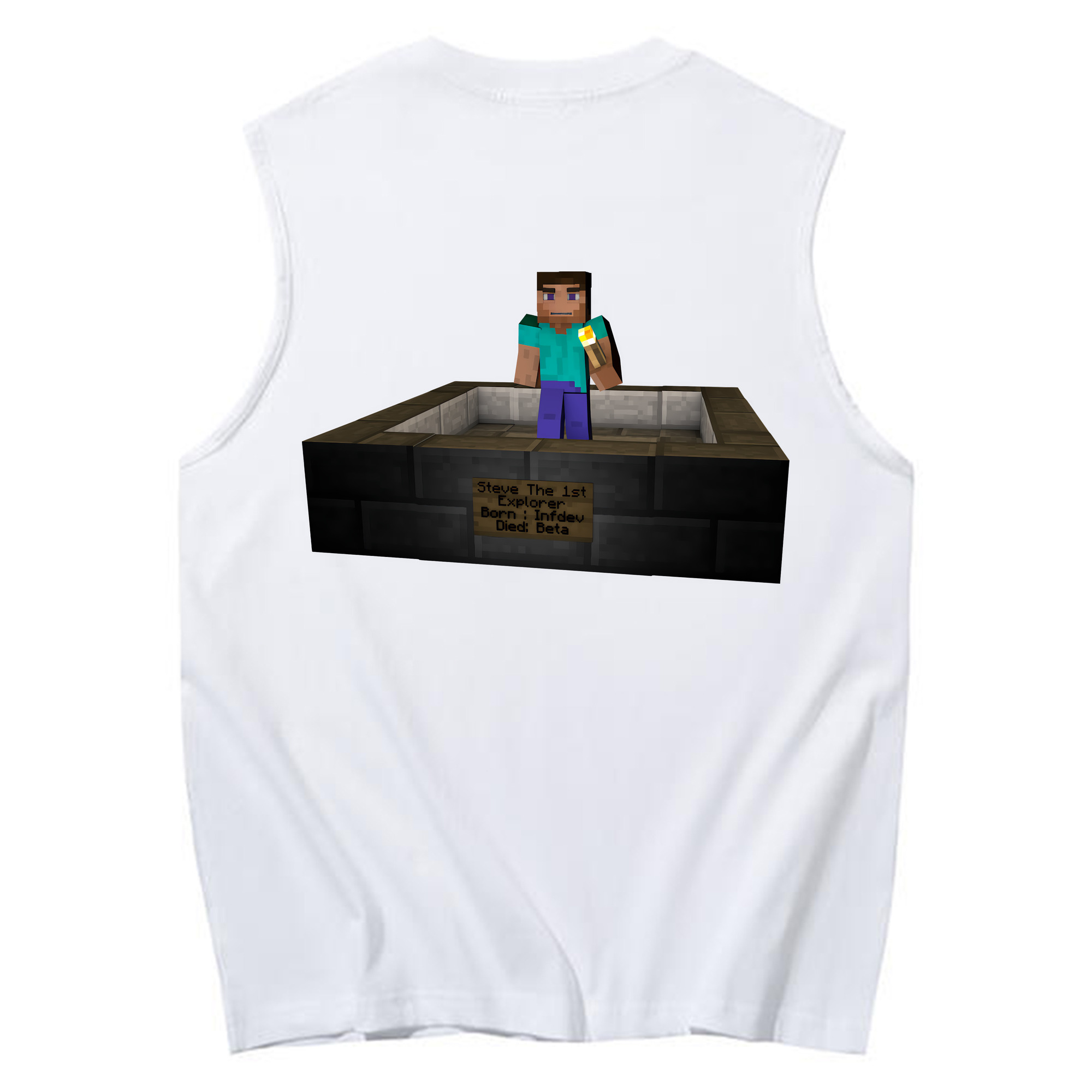 （画像用） マインクラフト ブロックの世界 Minecraft MC Block world コットン100％タンクトップ（背面プリント）