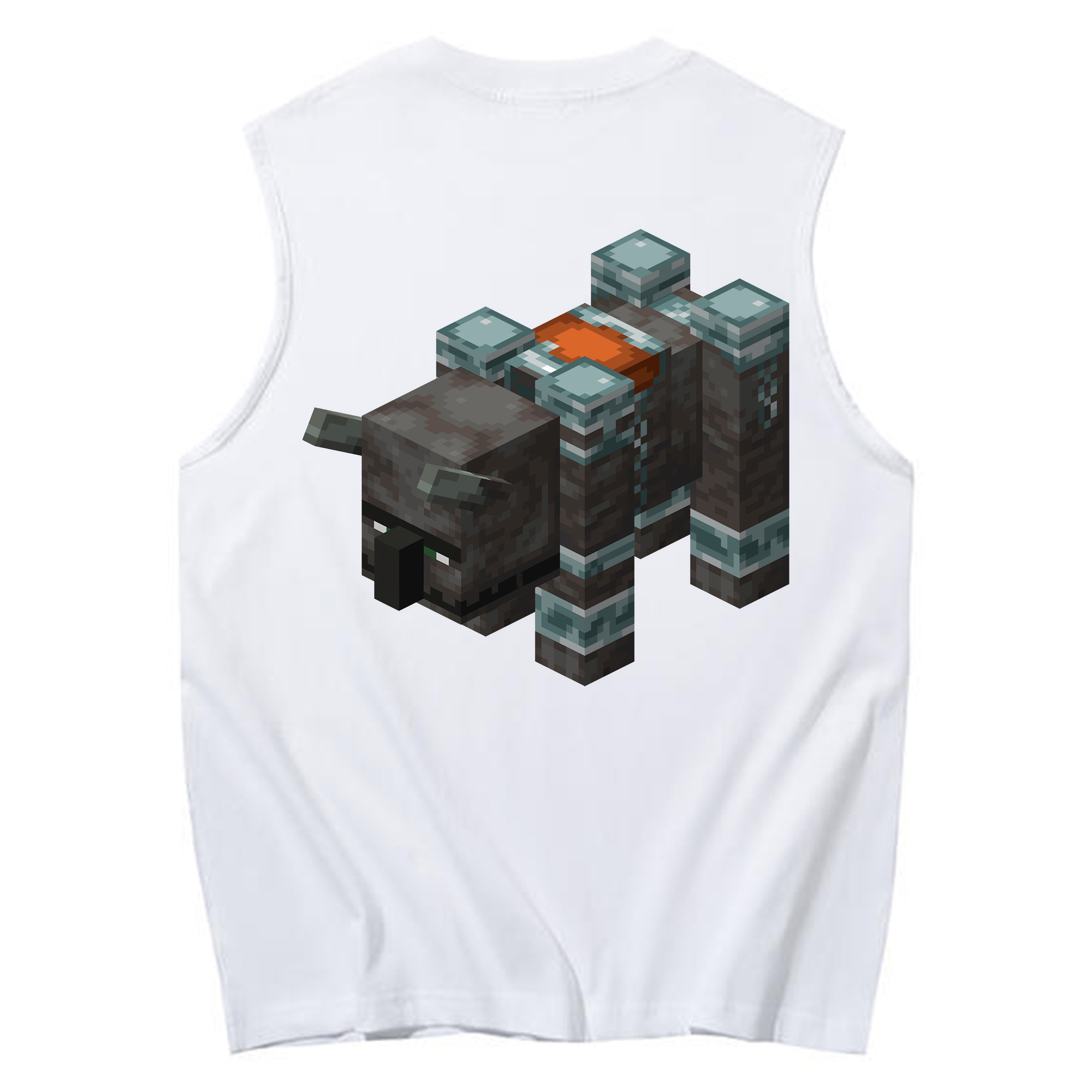 （画像用） マインクラフト ブロックの世界 Minecraft MC Block world コットン100％タンクトップ（背面プリント）