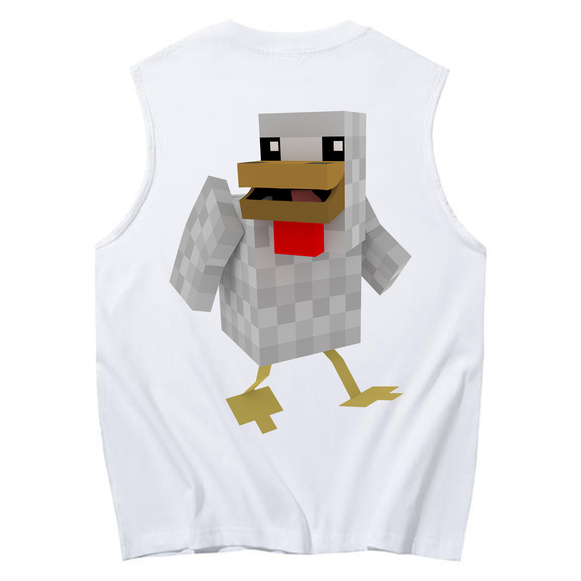 （画像用） マインクラフト ブロックの世界 Minecraft MC Block world コットン100％タンクトップ（背面プリント）