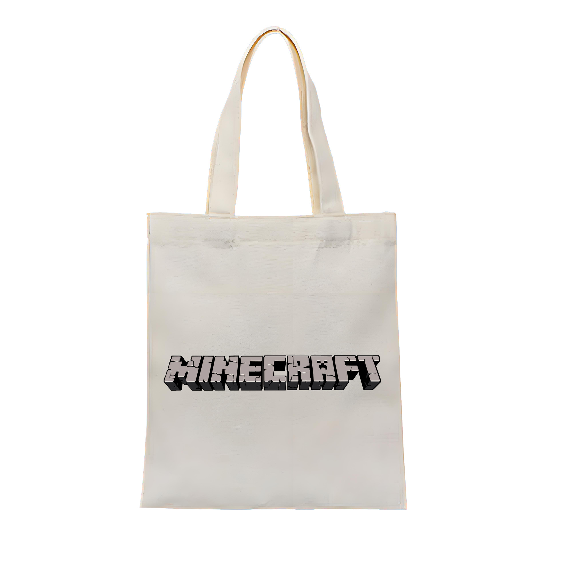 （画像用） マインクラフト ブロックの世界 Minecraft MC Block world 縦型キャンバス生地手提げバッグ　トートバッグ