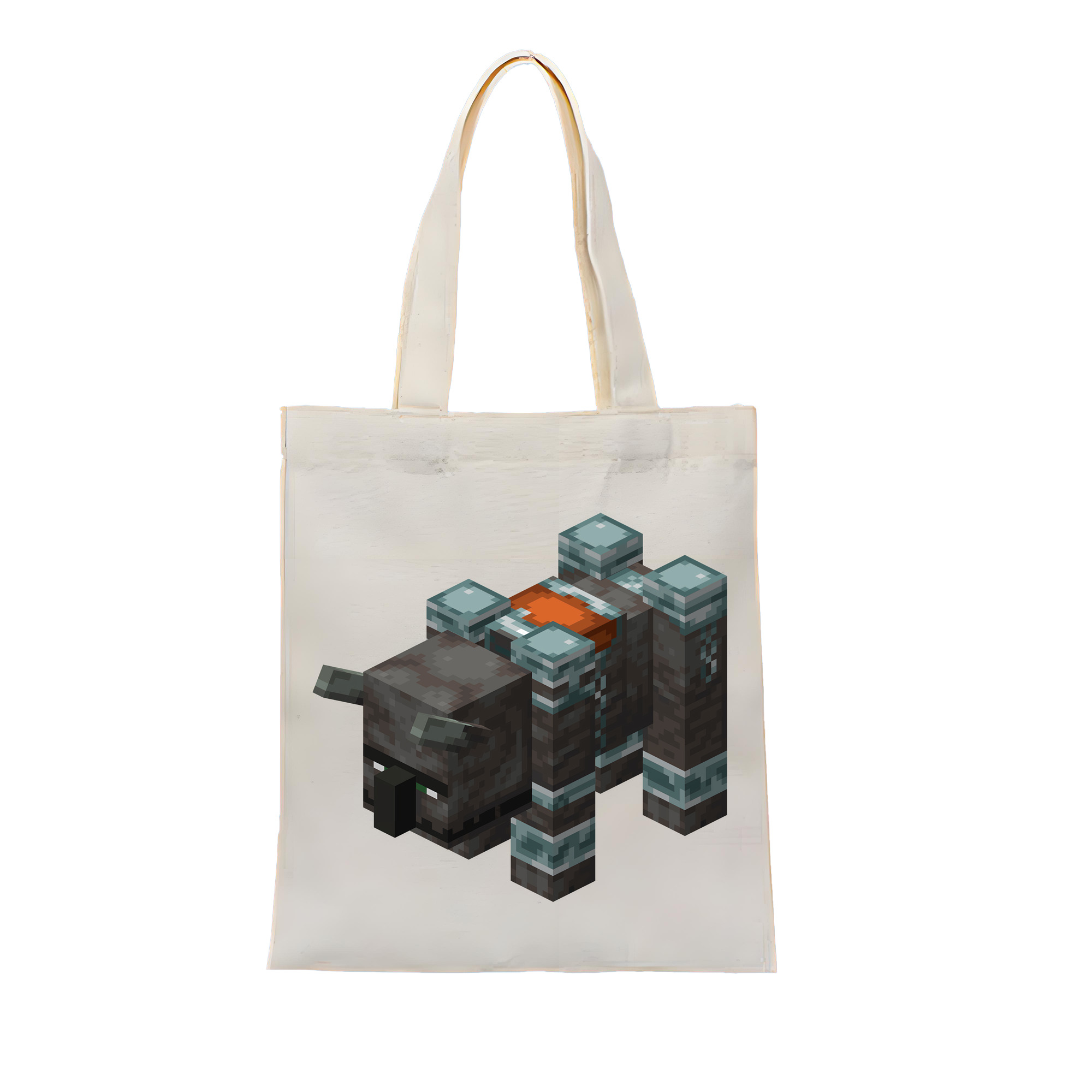 （画像用） マインクラフト ブロックの世界 Minecraft MC Block world 縦型キャンバス生地手提げバッグ　トートバッグ