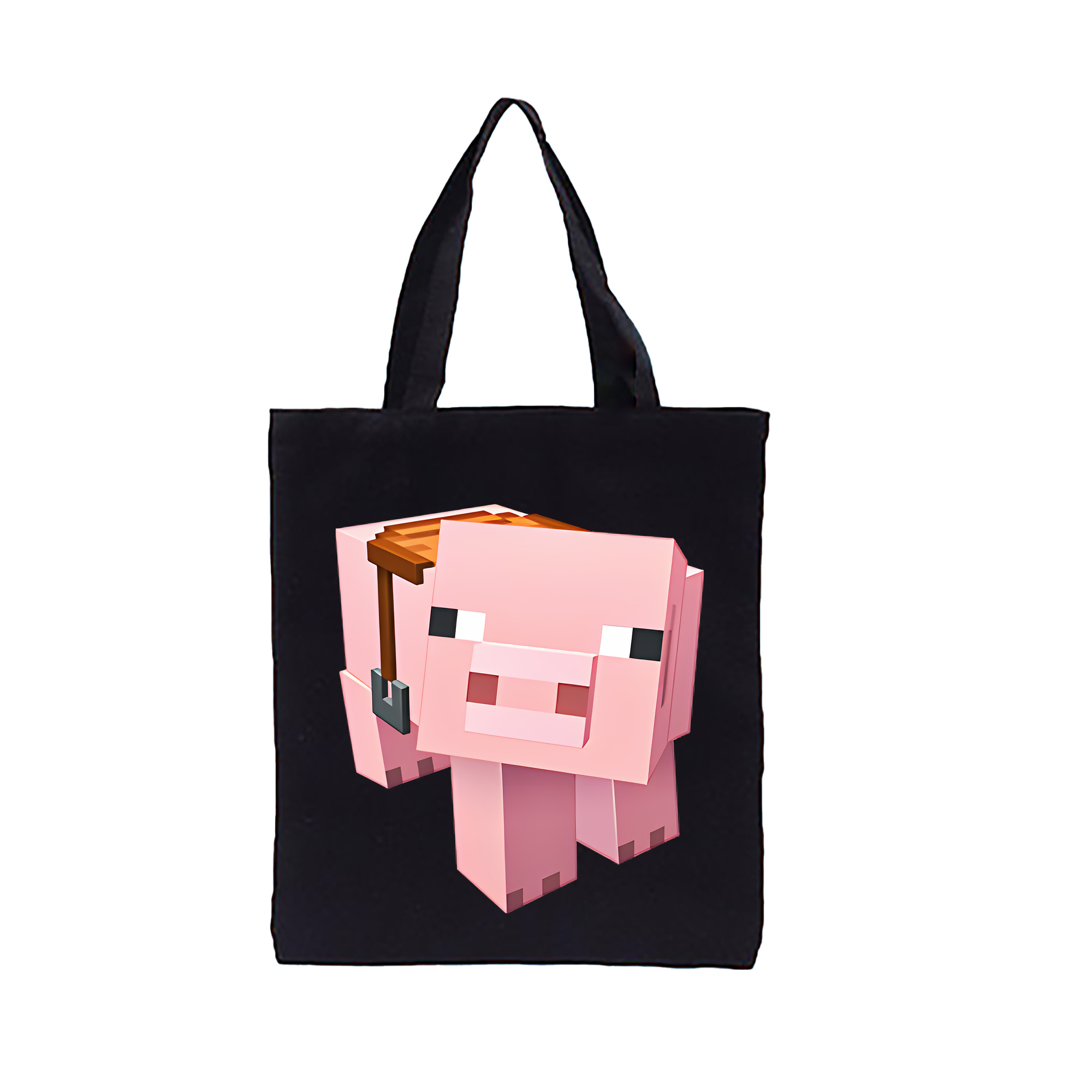 （画像用） マインクラフト ブロックの世界 Minecraft MC Block world 縦型キャンバス生地手提げバッグ　トートバッグ