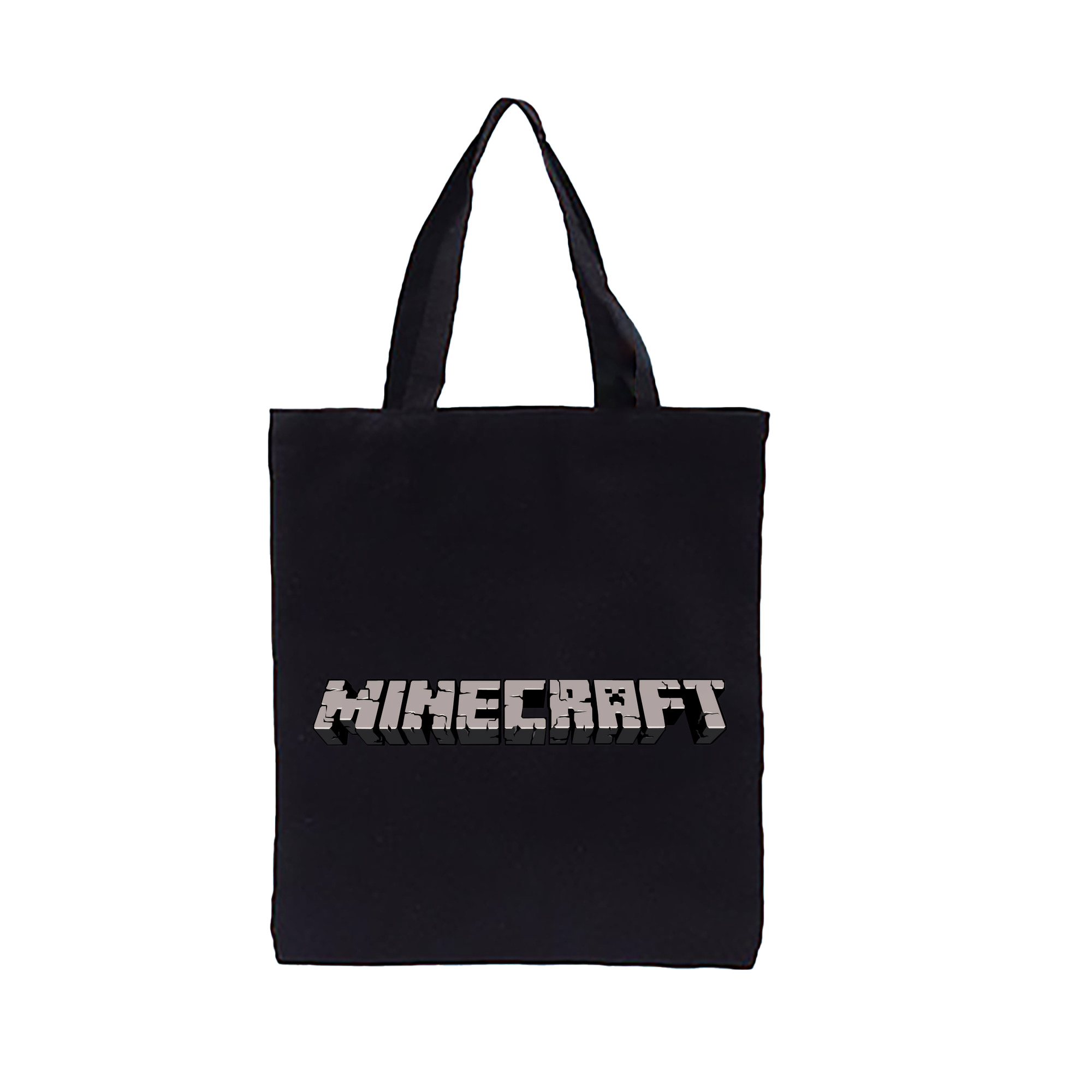 （画像用） マインクラフト ブロックの世界 Minecraft MC Block world 縦型キャンバス生地手提げバッグ　トートバッグ