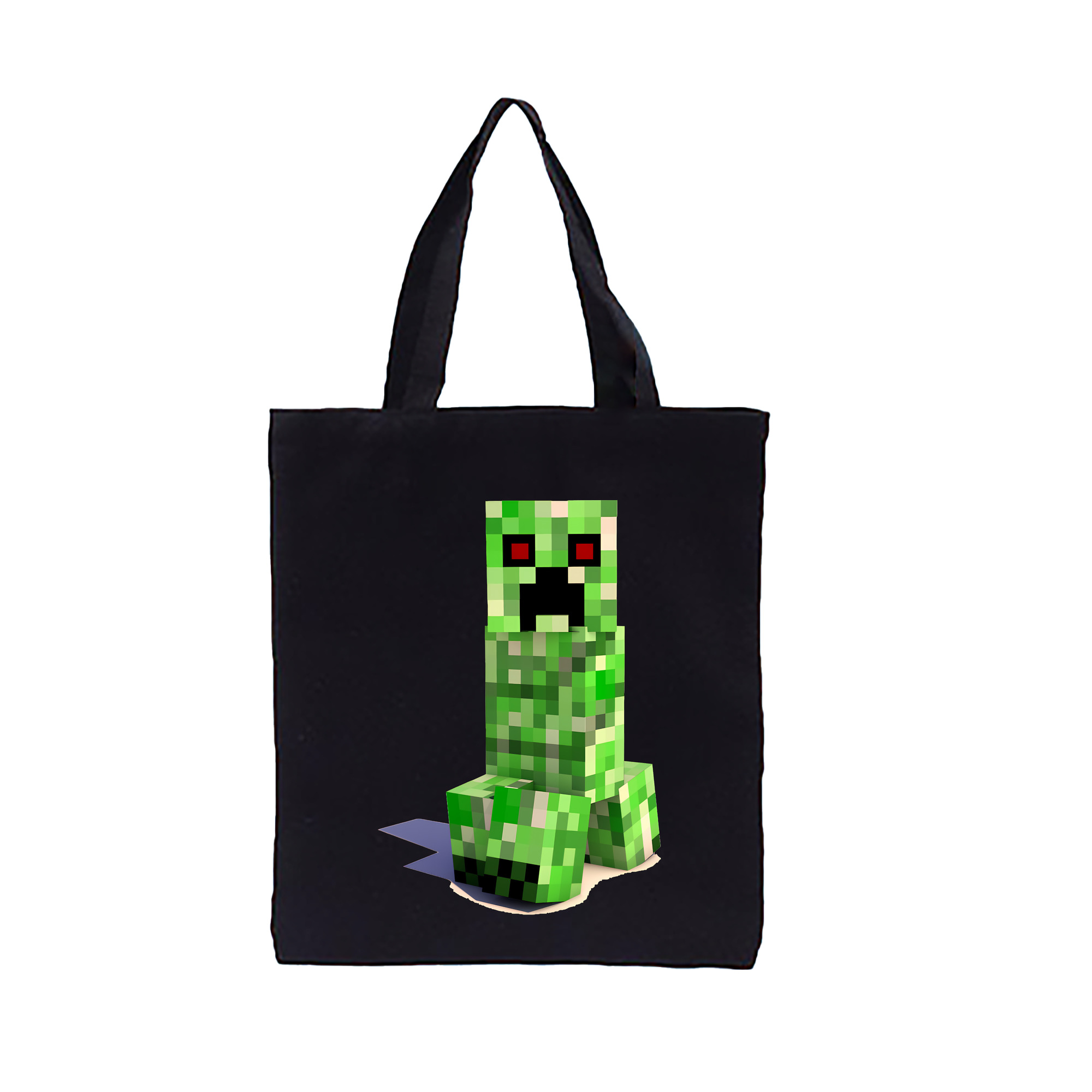 （画像用） マインクラフト ブロックの世界 Minecraft MC Block world 縦型キャンバス生地手提げバッグ　トートバッグ