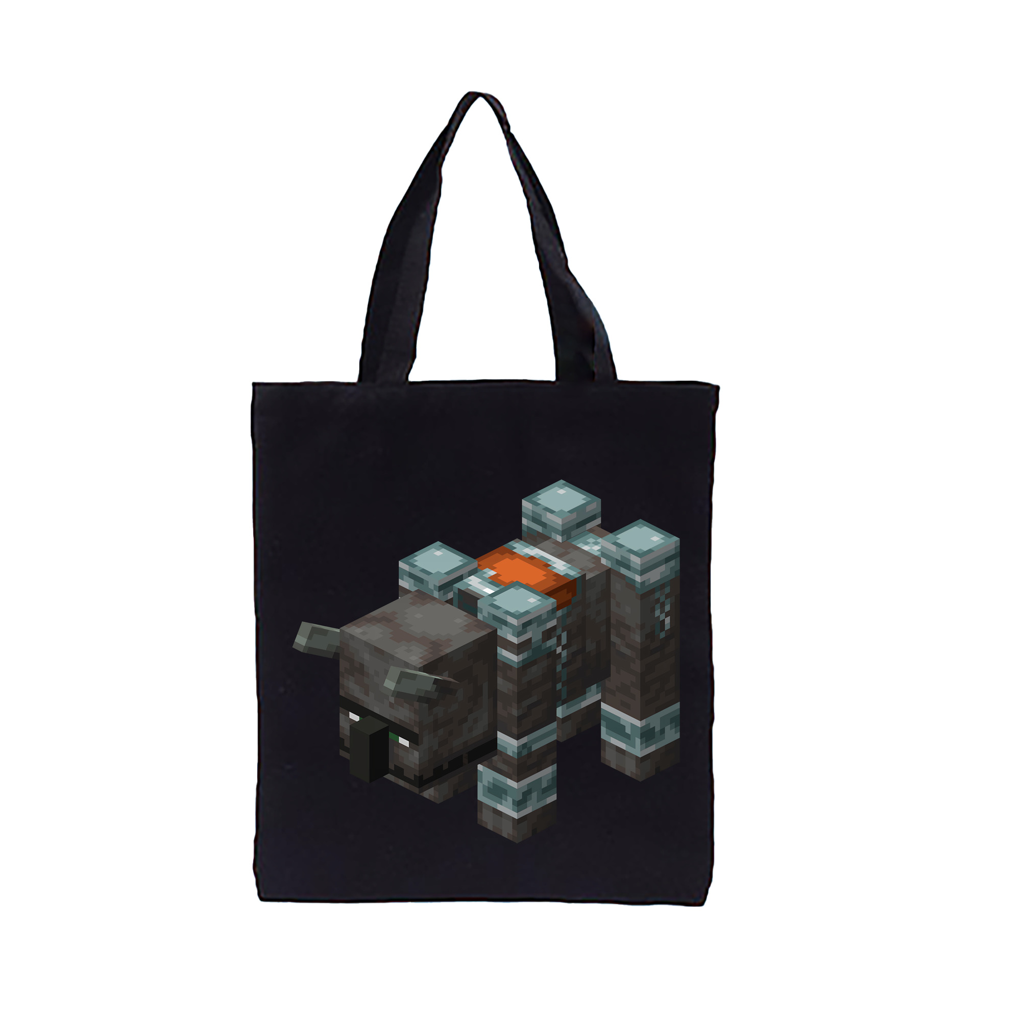 （画像用） マインクラフト ブロックの世界 Minecraft MC Block world 縦型キャンバス生地手提げバッグ　トートバッグ