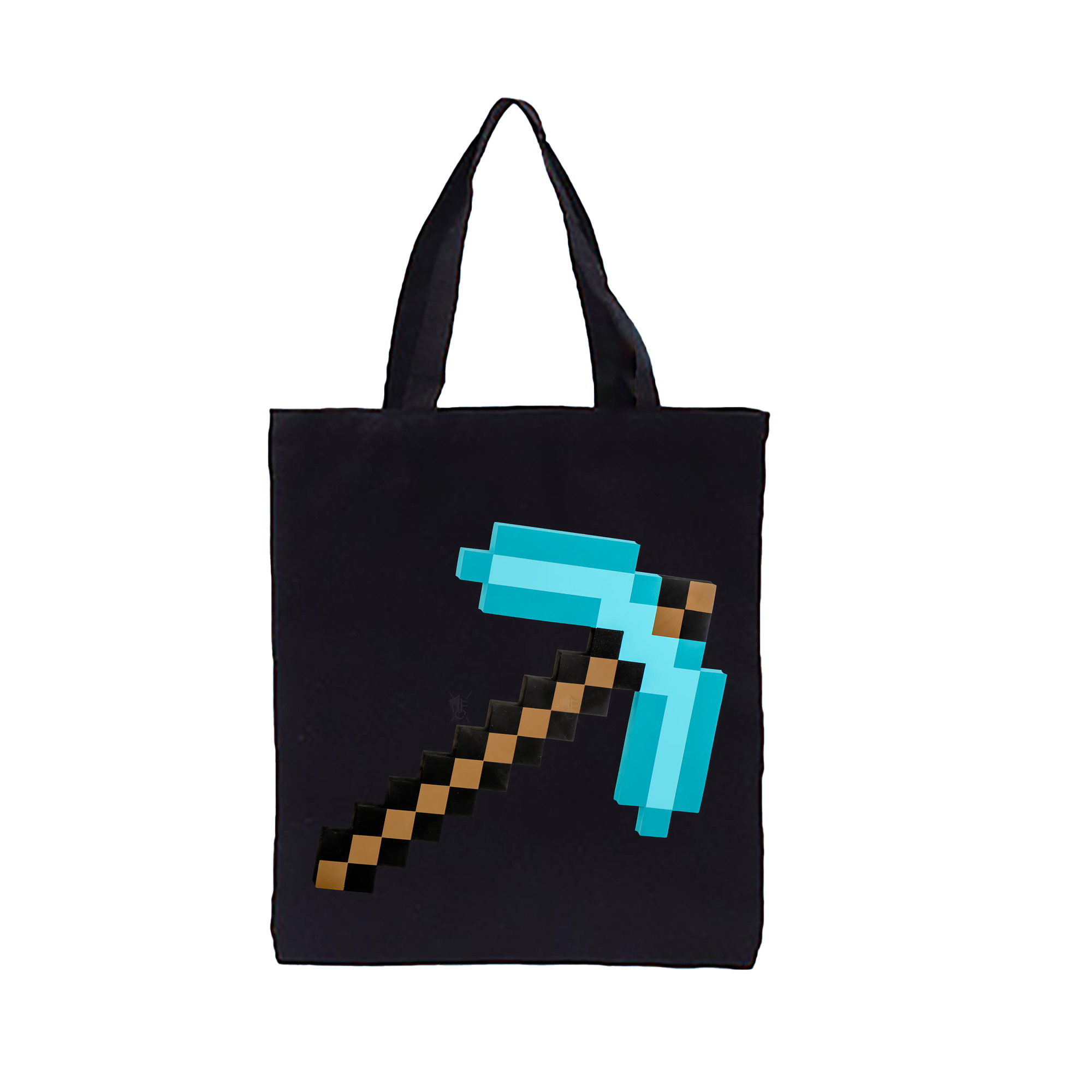 （画像用） マインクラフト ブロックの世界 Minecraft MC Block world 縦型キャンバス生地手提げバッグ　トートバッグ