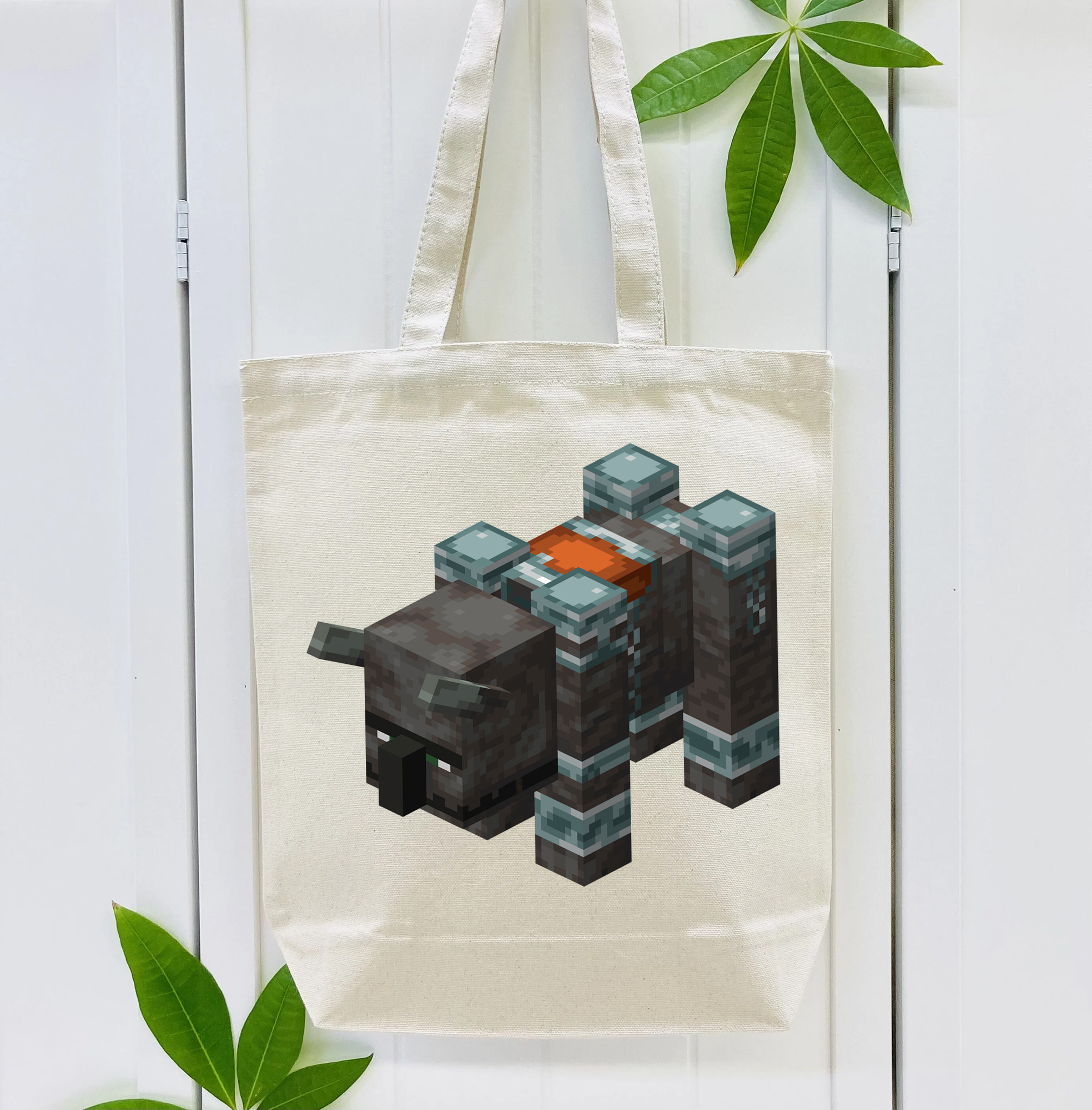マインクラフト ブロックの世界 Minecraft MC Block world 縦型キャンバス生地手提げバッグ　トートバッグ