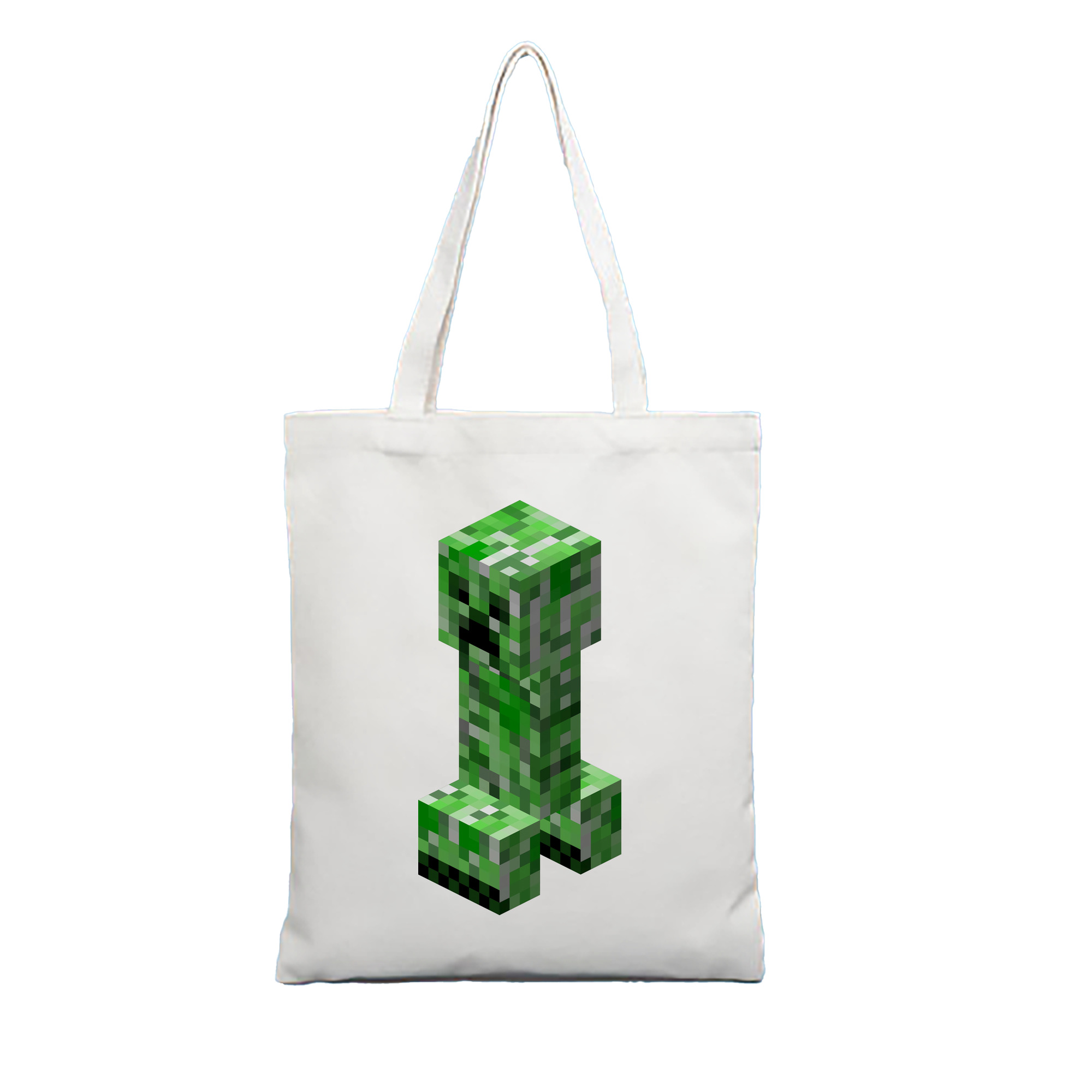 （画像用） マインクラフト ブロックの世界 Minecraft MC Block world 縦型キャンバス生地手提げバッグ　トートバッグ