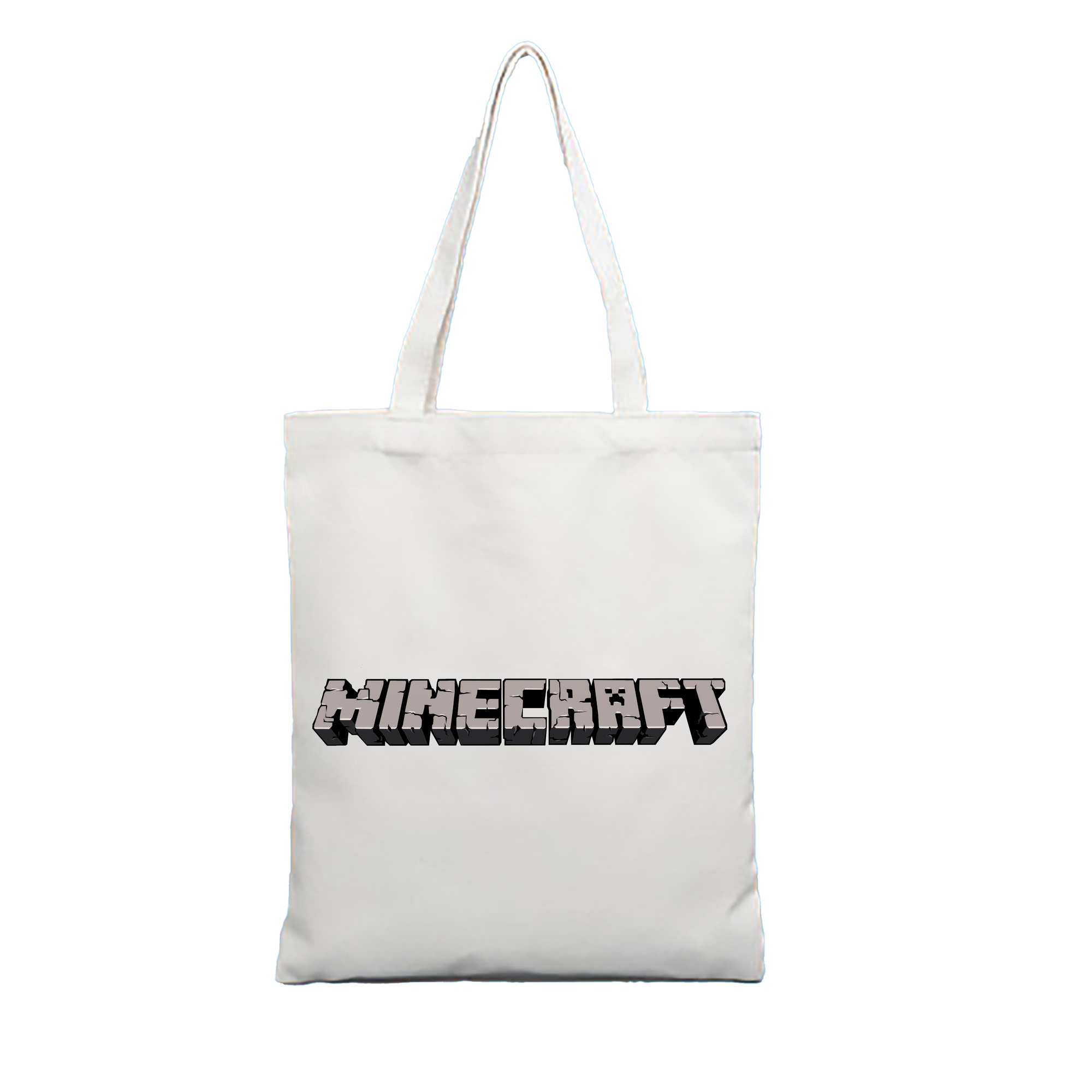 （画像用） マインクラフト ブロックの世界 Minecraft MC Block world 縦型キャンバス生地手提げバッグ　トートバッグ