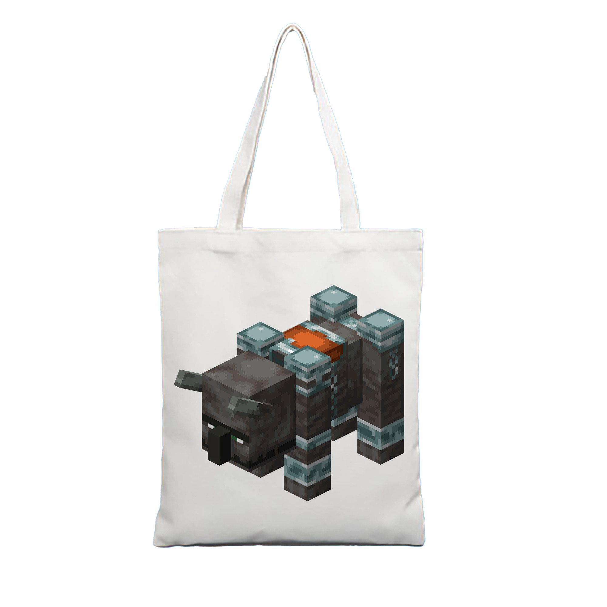（画像用） マインクラフト ブロックの世界 Minecraft MC Block world 縦型キャンバス生地手提げバッグ　トートバッグ