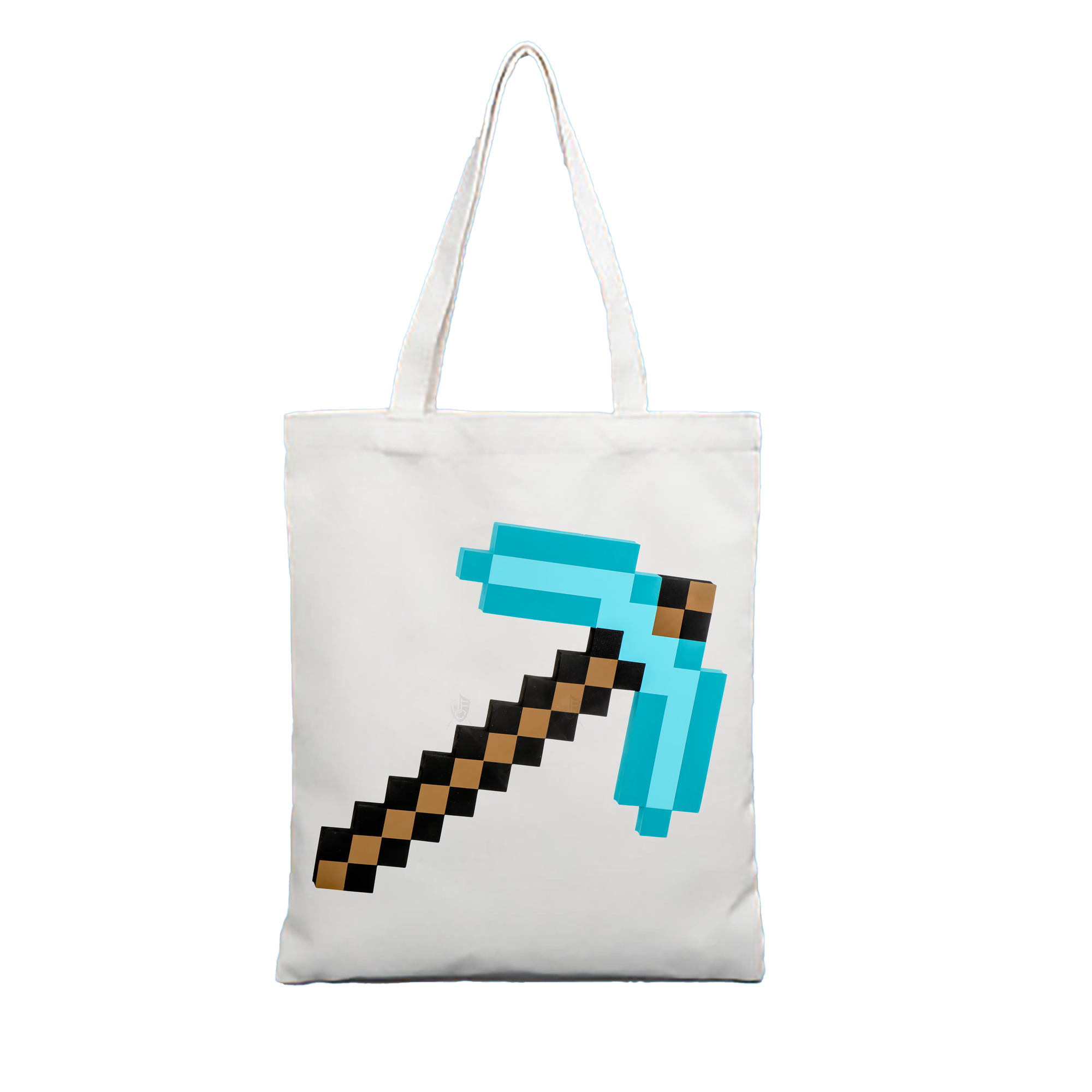 （画像用） マインクラフト ブロックの世界 Minecraft MC Block world 縦型キャンバス生地手提げバッグ　トートバッグ