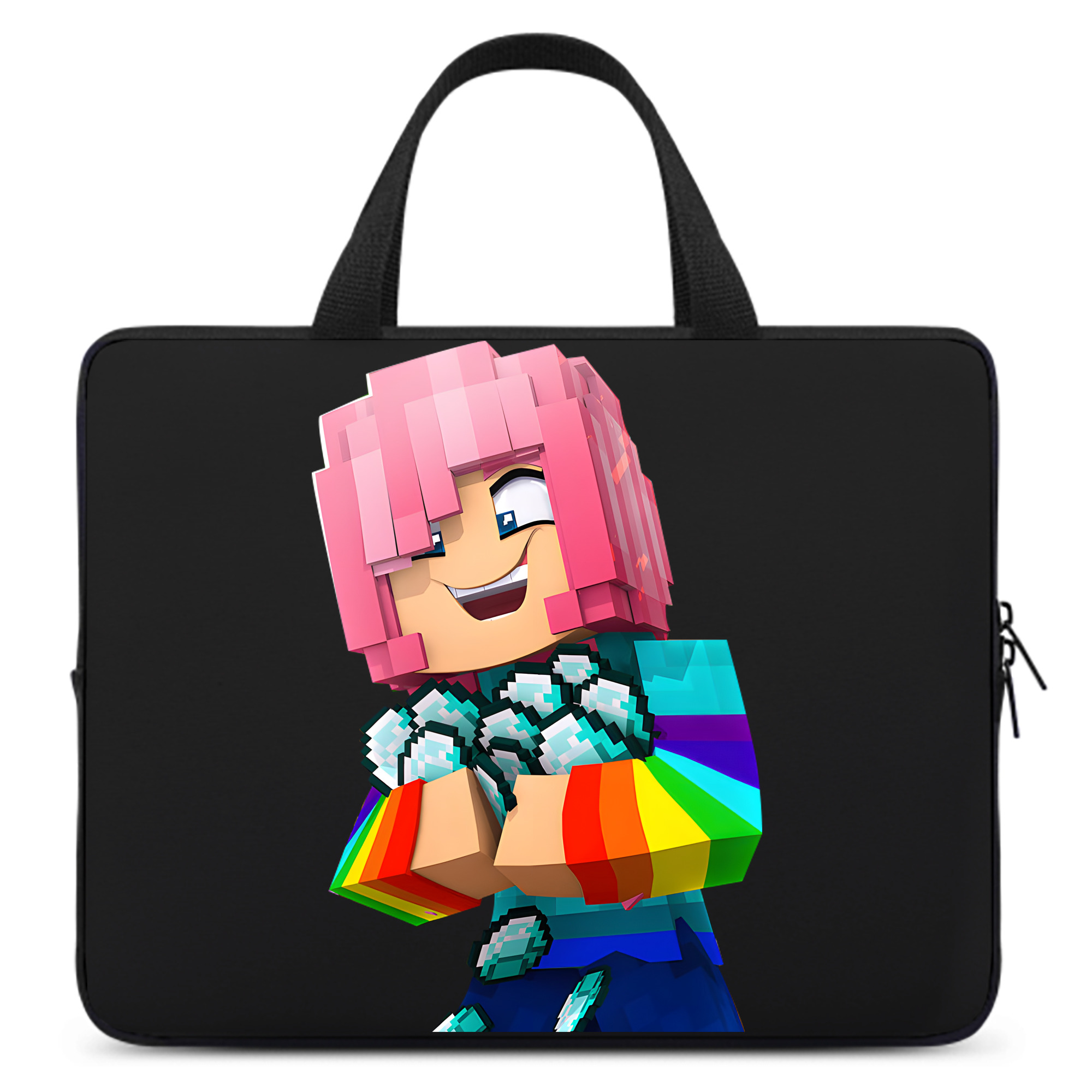 （画像用） マインクラフト ブロックの世界 Minecraft MC Block world 手提げノートパソコンバッグ