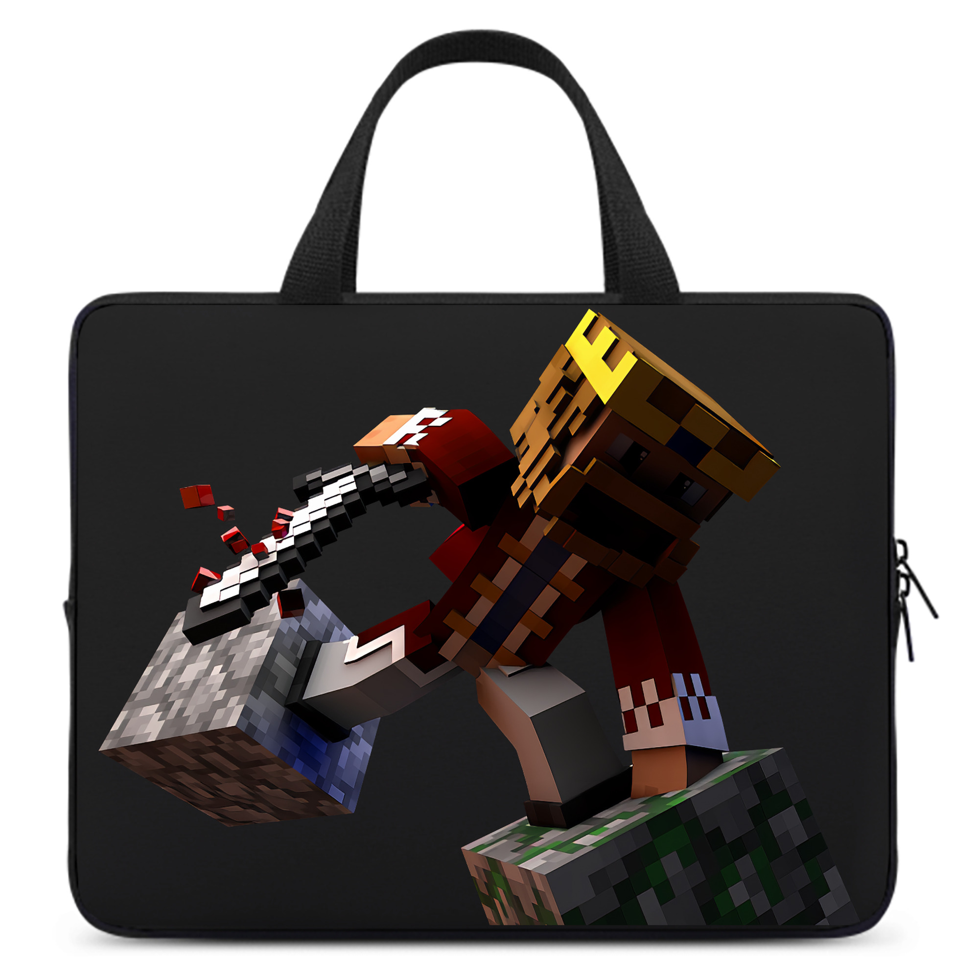 （画像用） マインクラフト ブロックの世界 Minecraft MC Block world 手提げノートパソコンバッグ