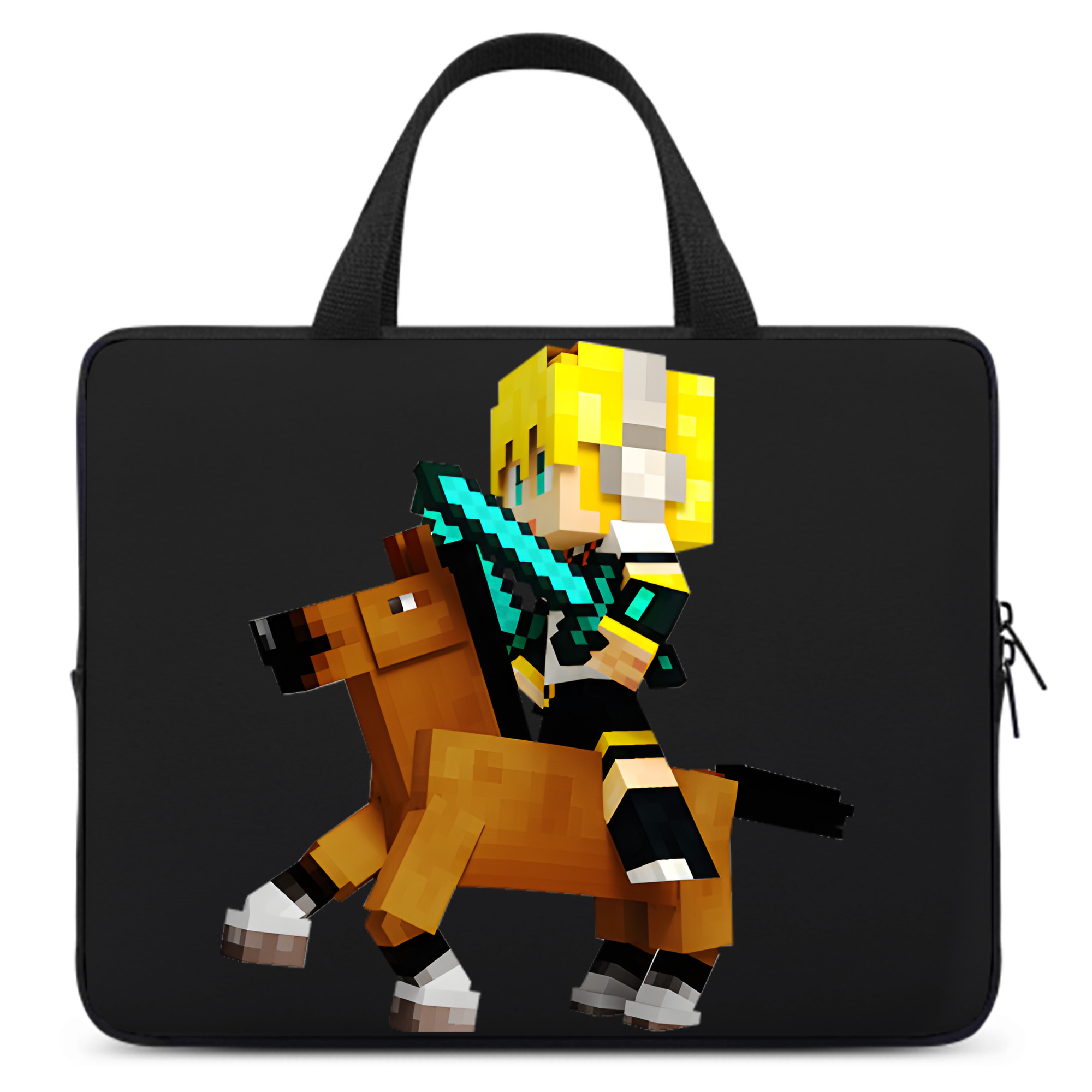 （画像用） マインクラフト ブロックの世界 Minecraft MC Block world 手提げノートパソコンバッグ
