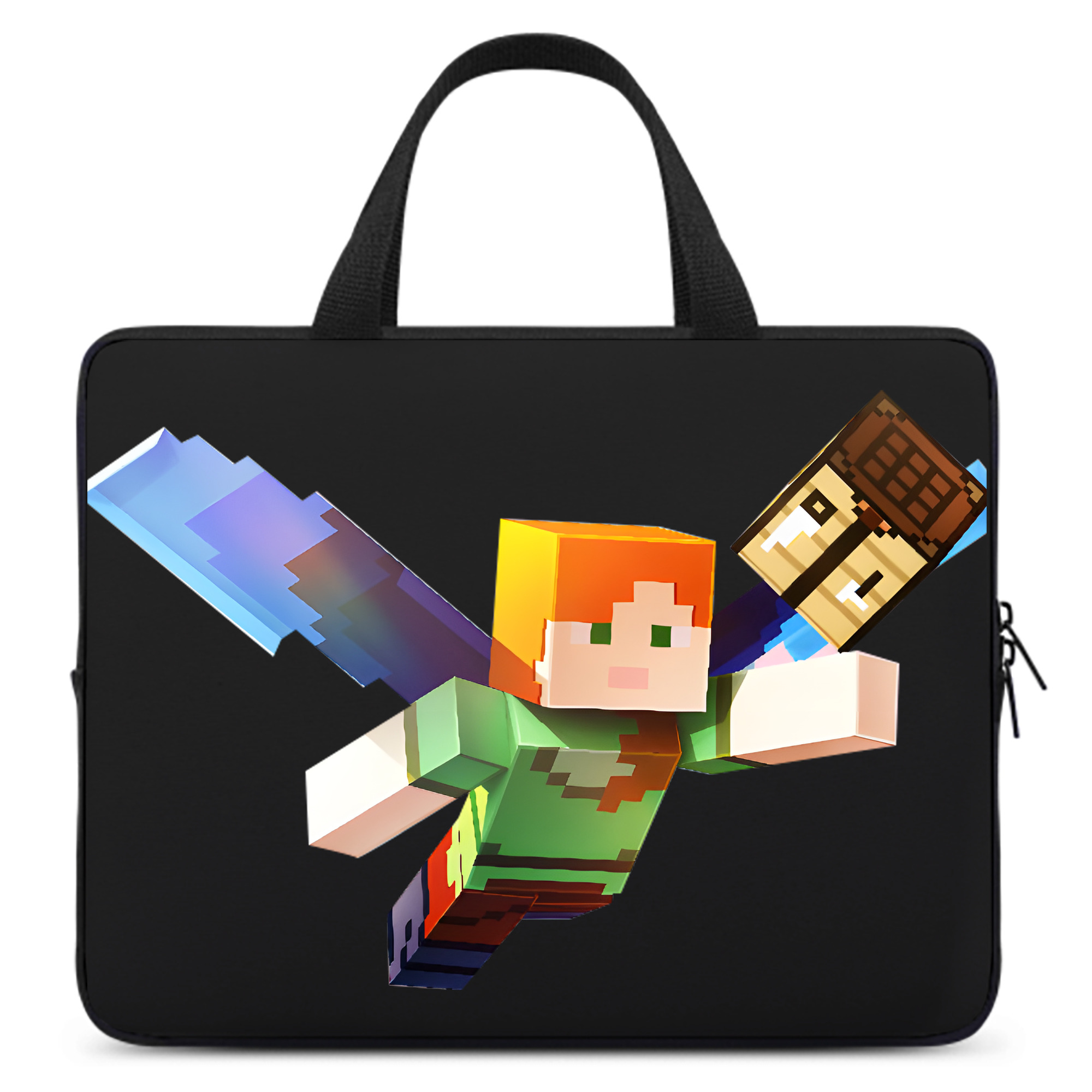 （画像用） マインクラフト ブロックの世界 Minecraft MC Block world 手提げノートパソコンバッグ