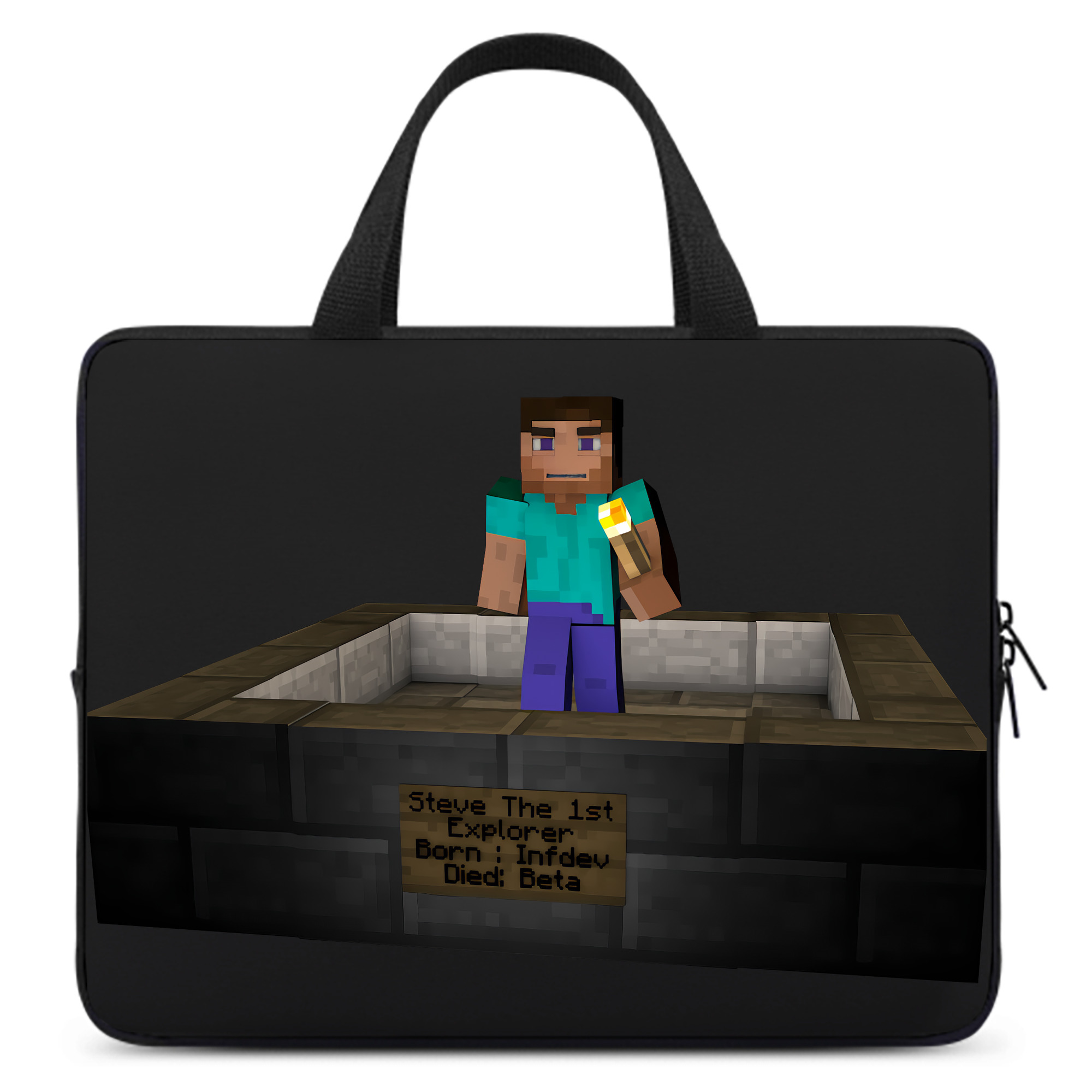 （画像用） マインクラフト ブロックの世界 Minecraft MC Block world 手提げノートパソコンバッグ