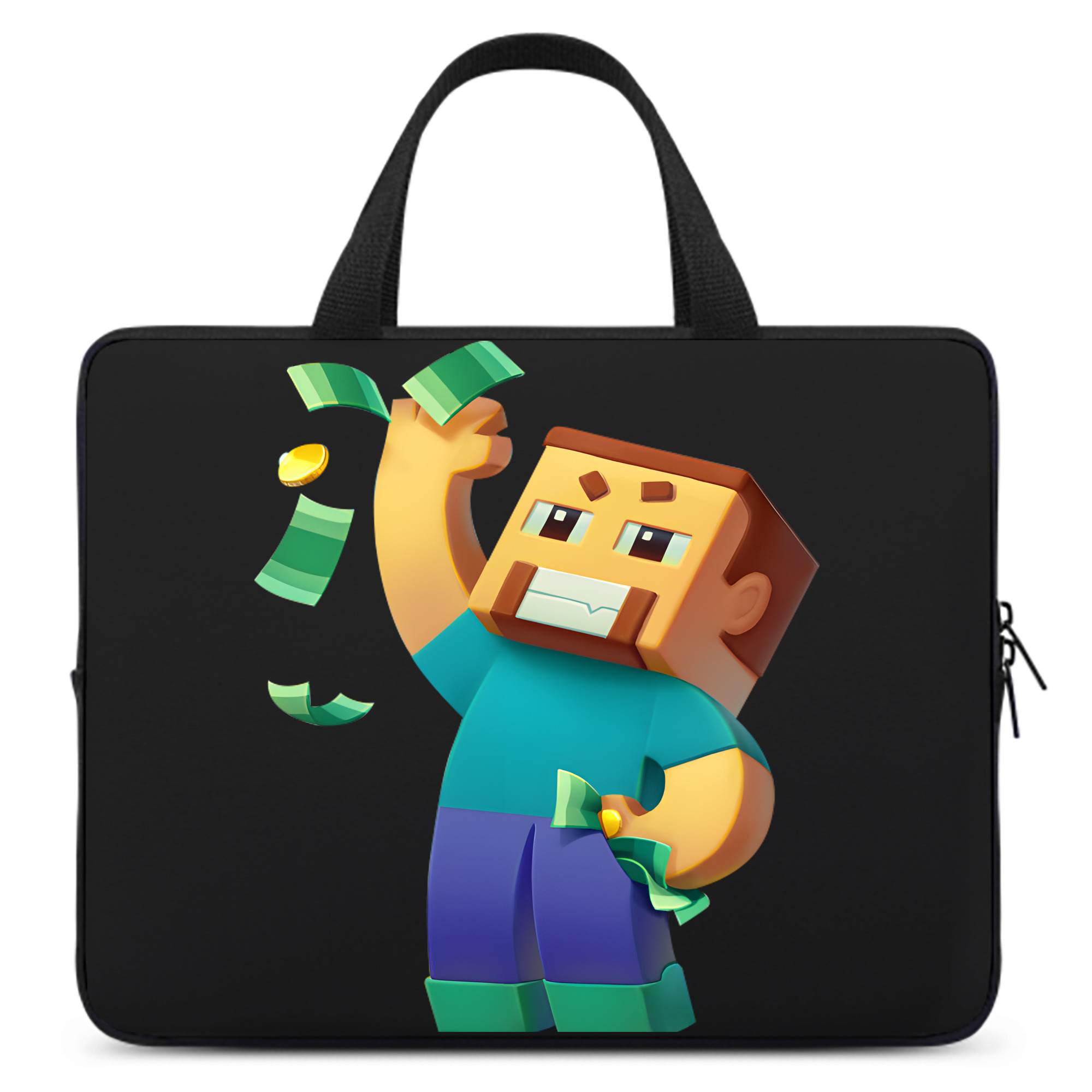 （画像用） マインクラフト ブロックの世界 Minecraft MC Block world 手提げノートパソコンバッグ
