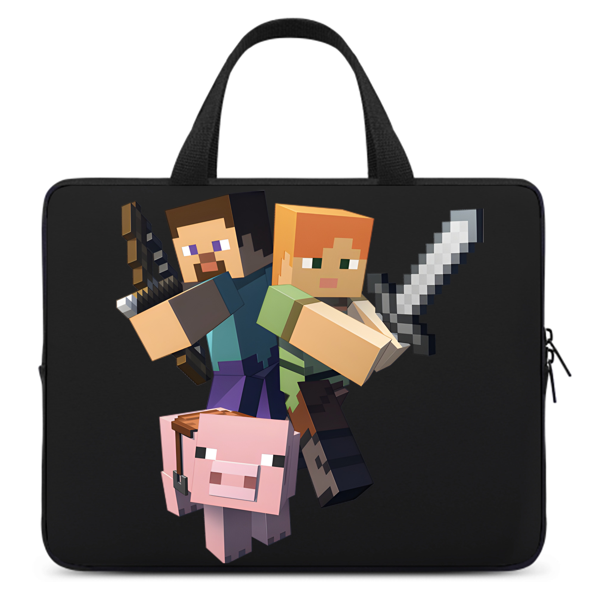 （画像用） マインクラフト ブロックの世界 Minecraft MC Block world 手提げノートパソコンバッグ