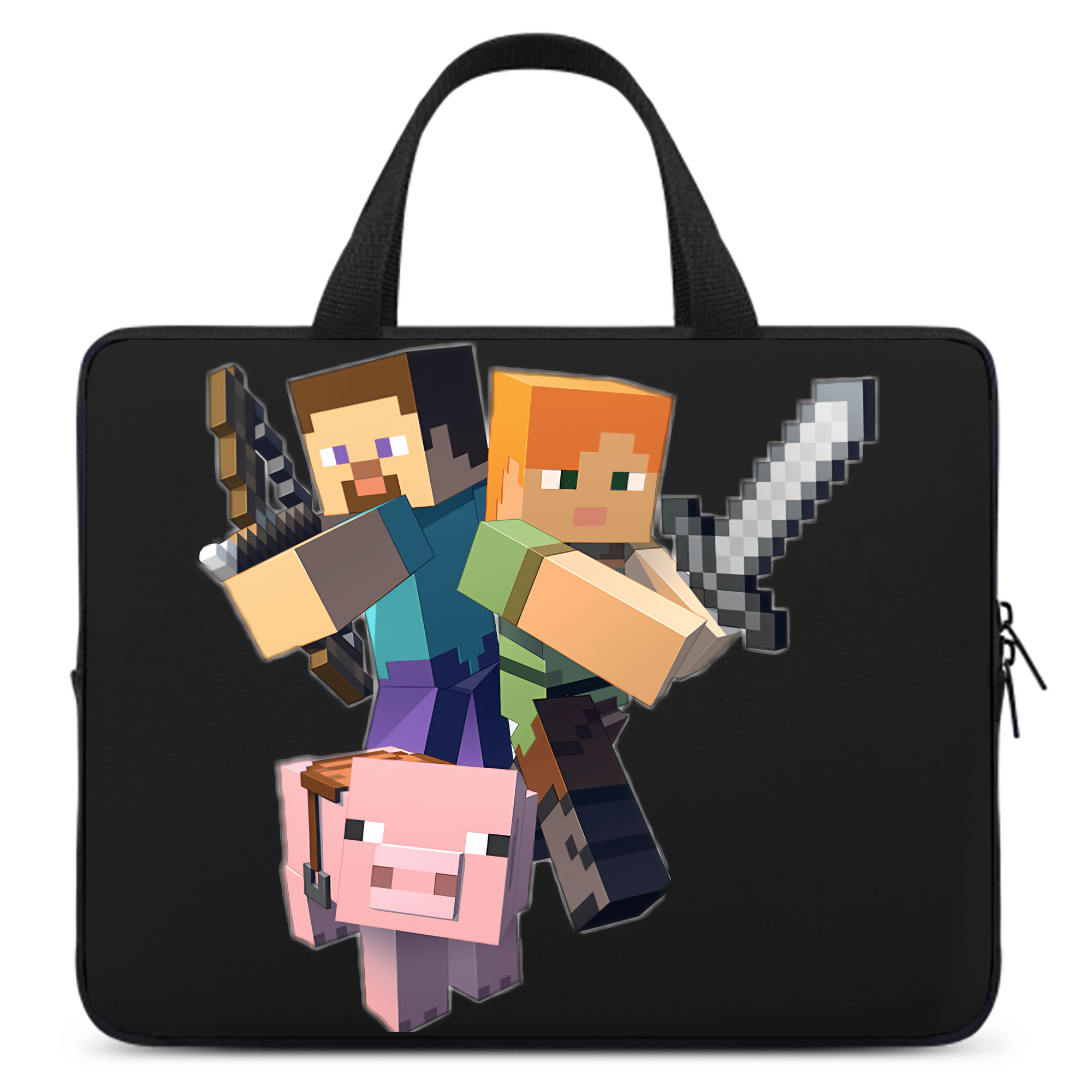 （画像用） マインクラフト ブロックの世界 Minecraft MC Block world 手提げノートパソコンバッグ