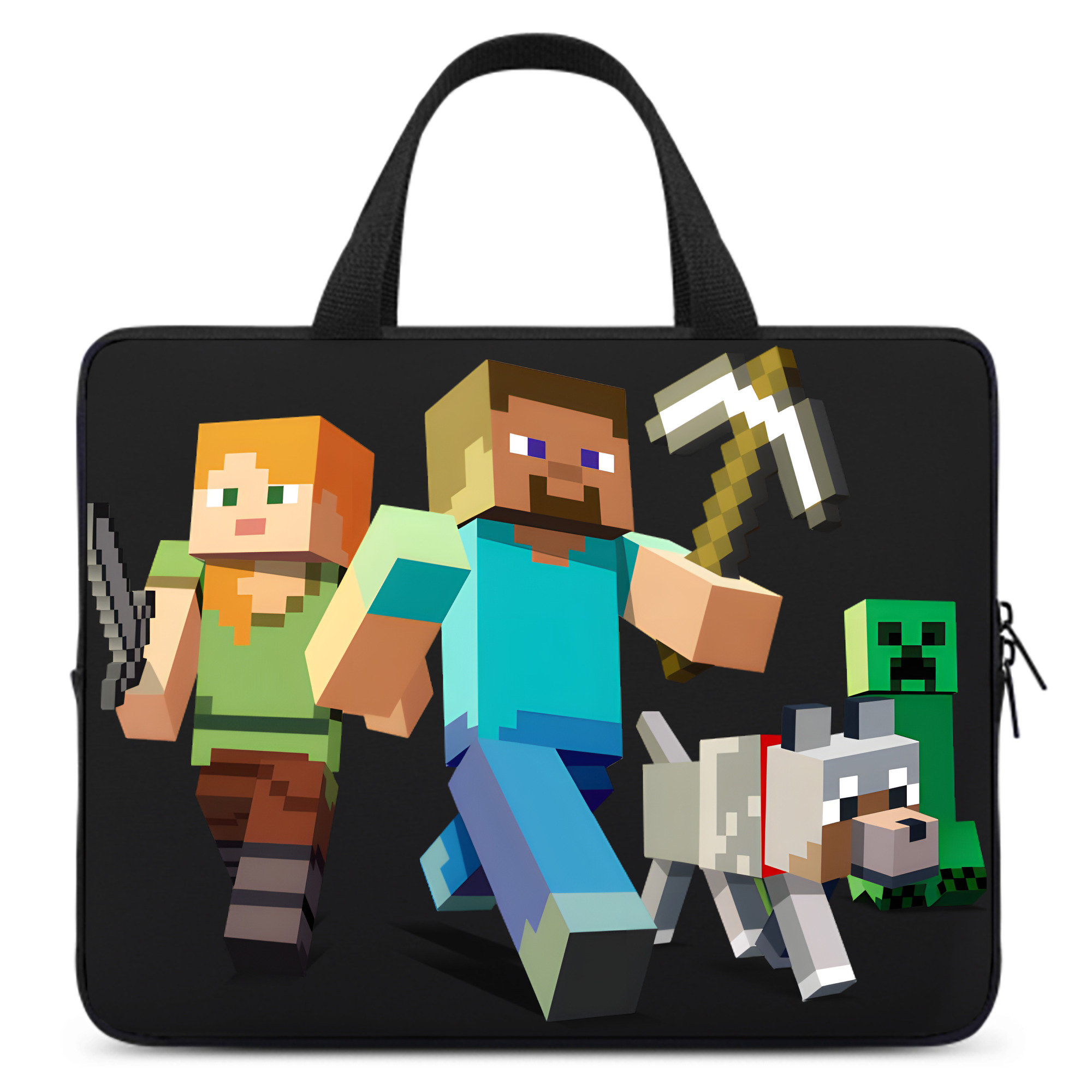 （画像用） マインクラフト ブロックの世界 Minecraft MC Block world 手提げノートパソコンバッグ