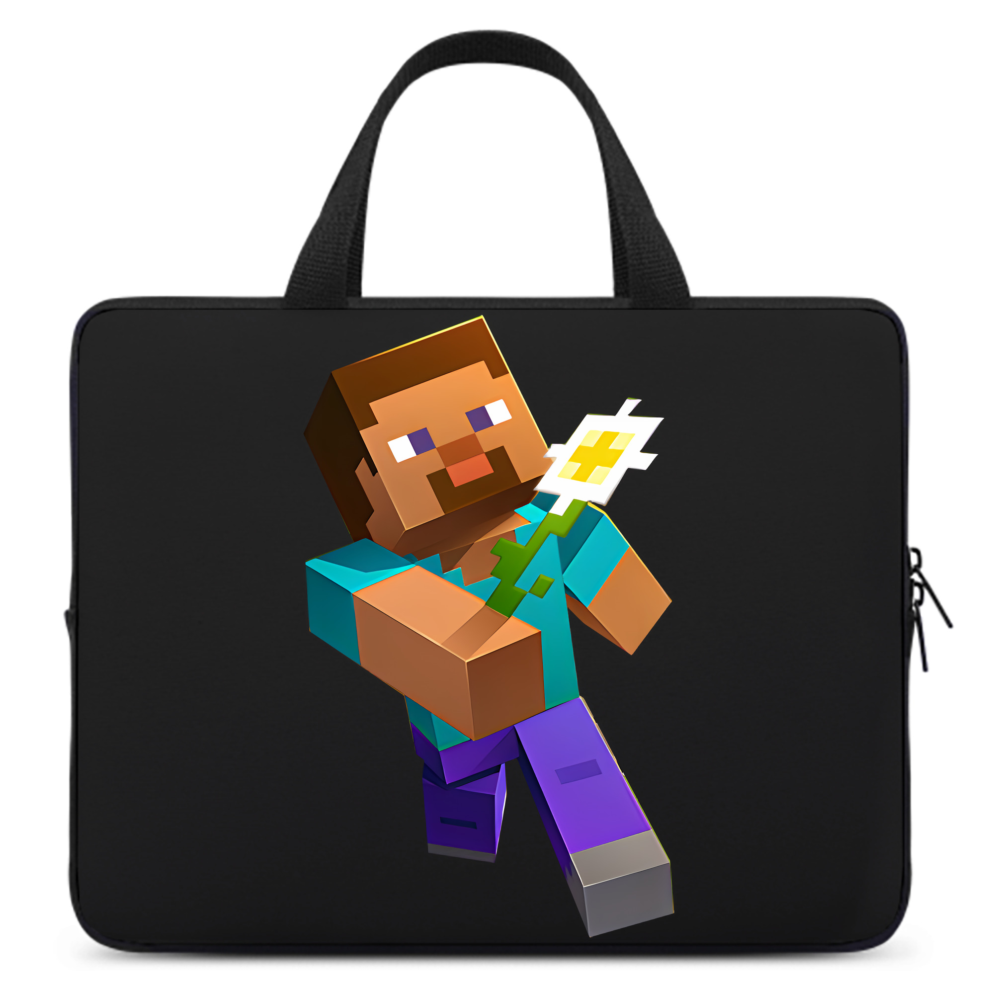 （画像用） マインクラフト ブロックの世界 Minecraft MC Block world 手提げノートパソコンバッグ