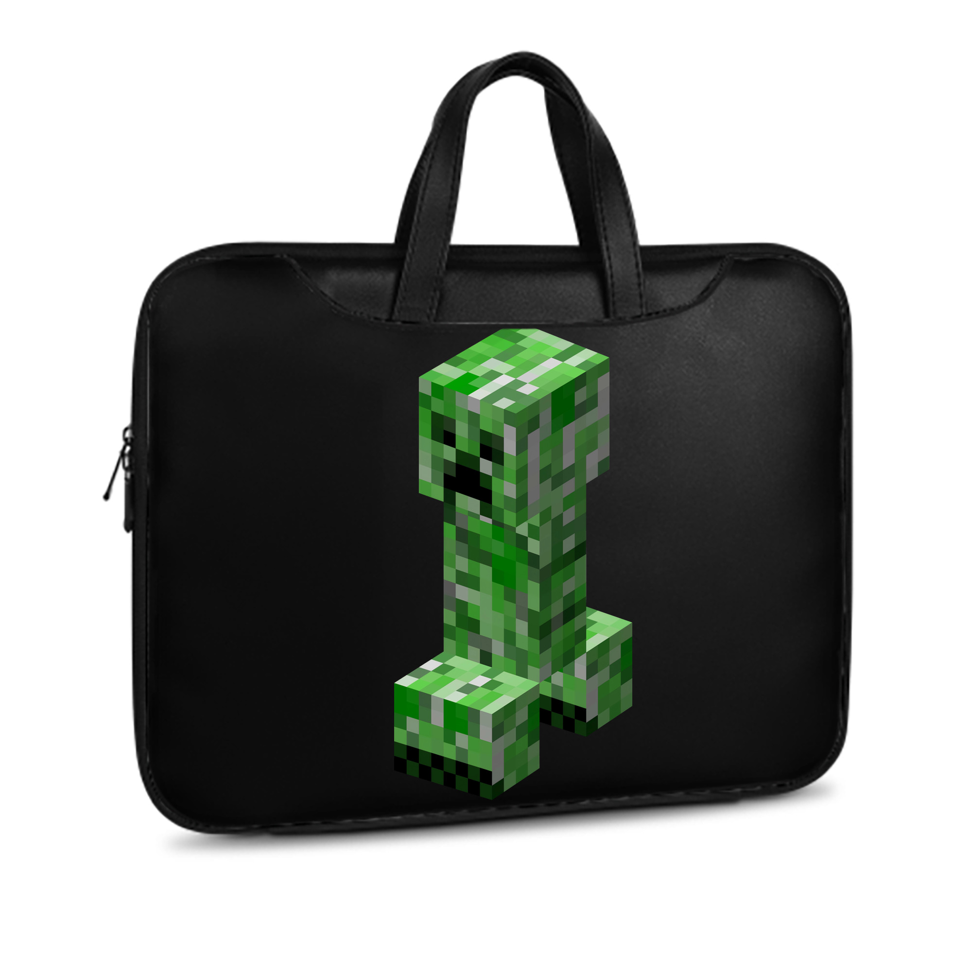 （画像用） マインクラフト ブロックの世界 Minecraft MC Block world レザーラップトップバッグ　ノートパソコンケース