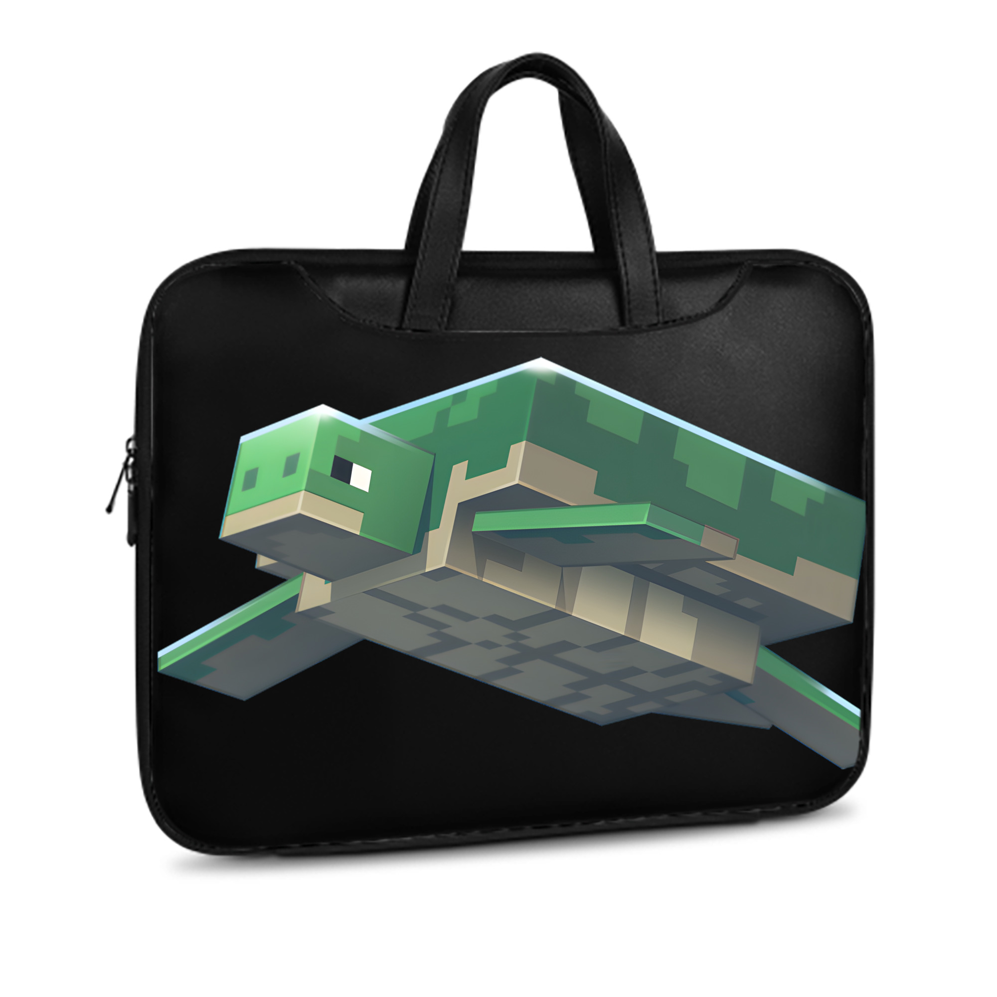 （画像用） マインクラフト ブロックの世界 Minecraft MC Block world レザーラップトップバッグ　ノートパソコンケース