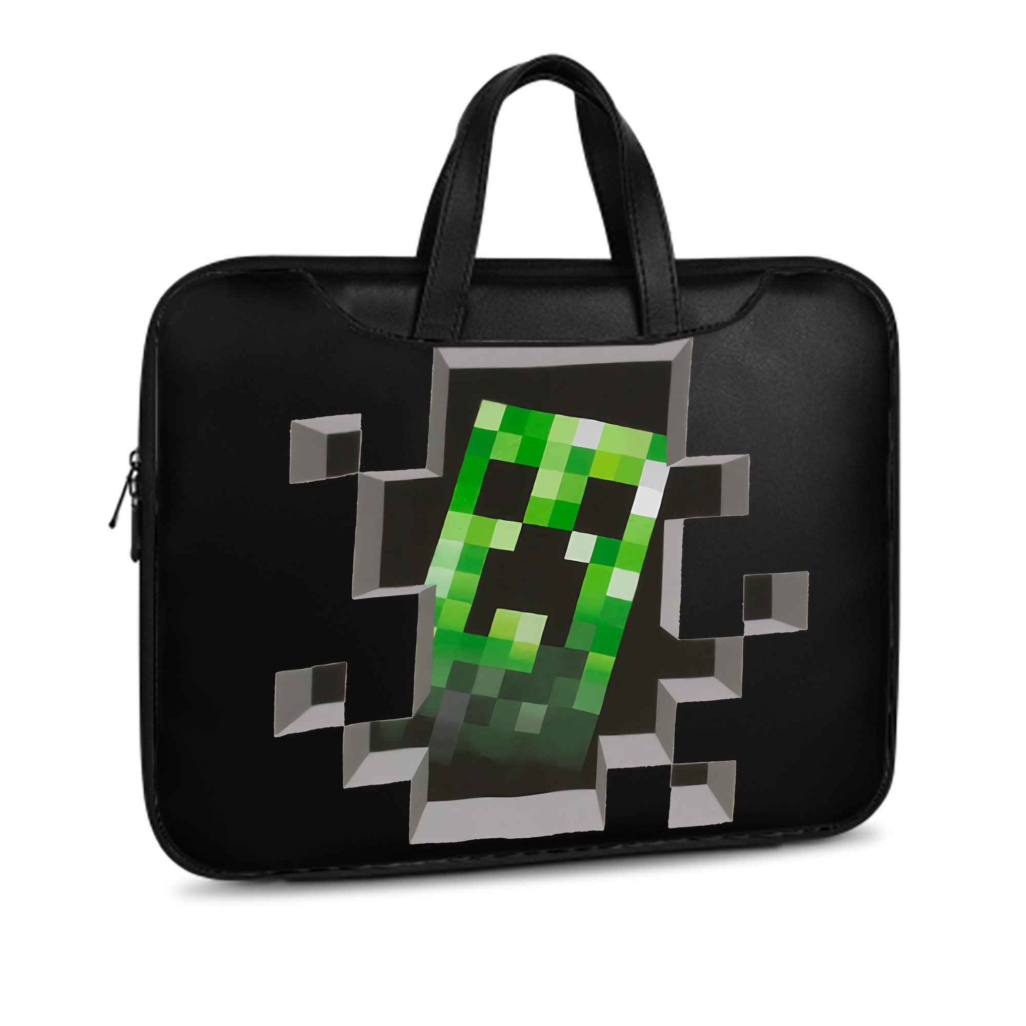 （画像用） マインクラフト ブロックの世界 Minecraft MC Block world レザーラップトップバッグ　ノートパソコンケース