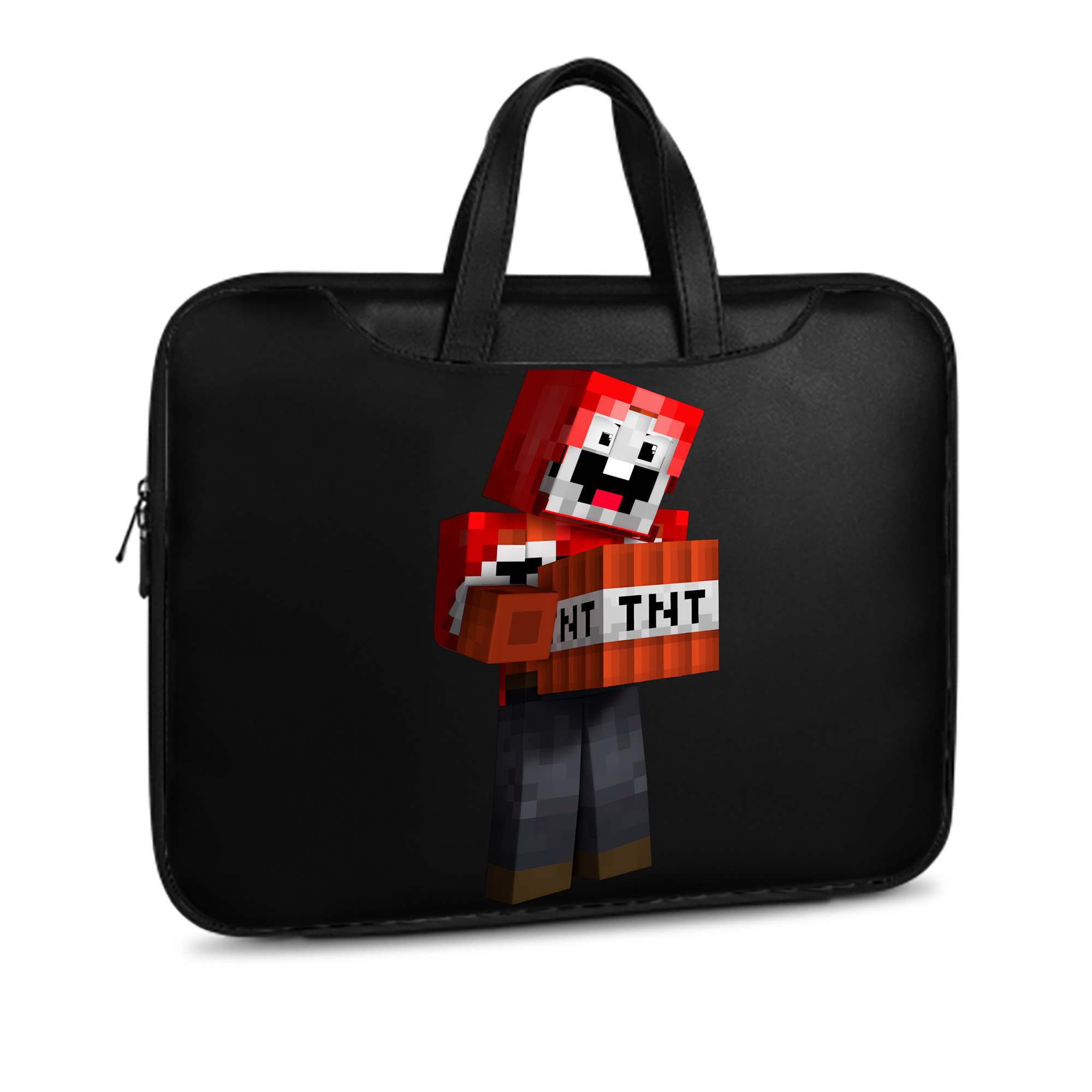 （画像用） マインクラフト ブロックの世界 Minecraft MC Block world レザーラップトップバッグ　ノートパソコンケース