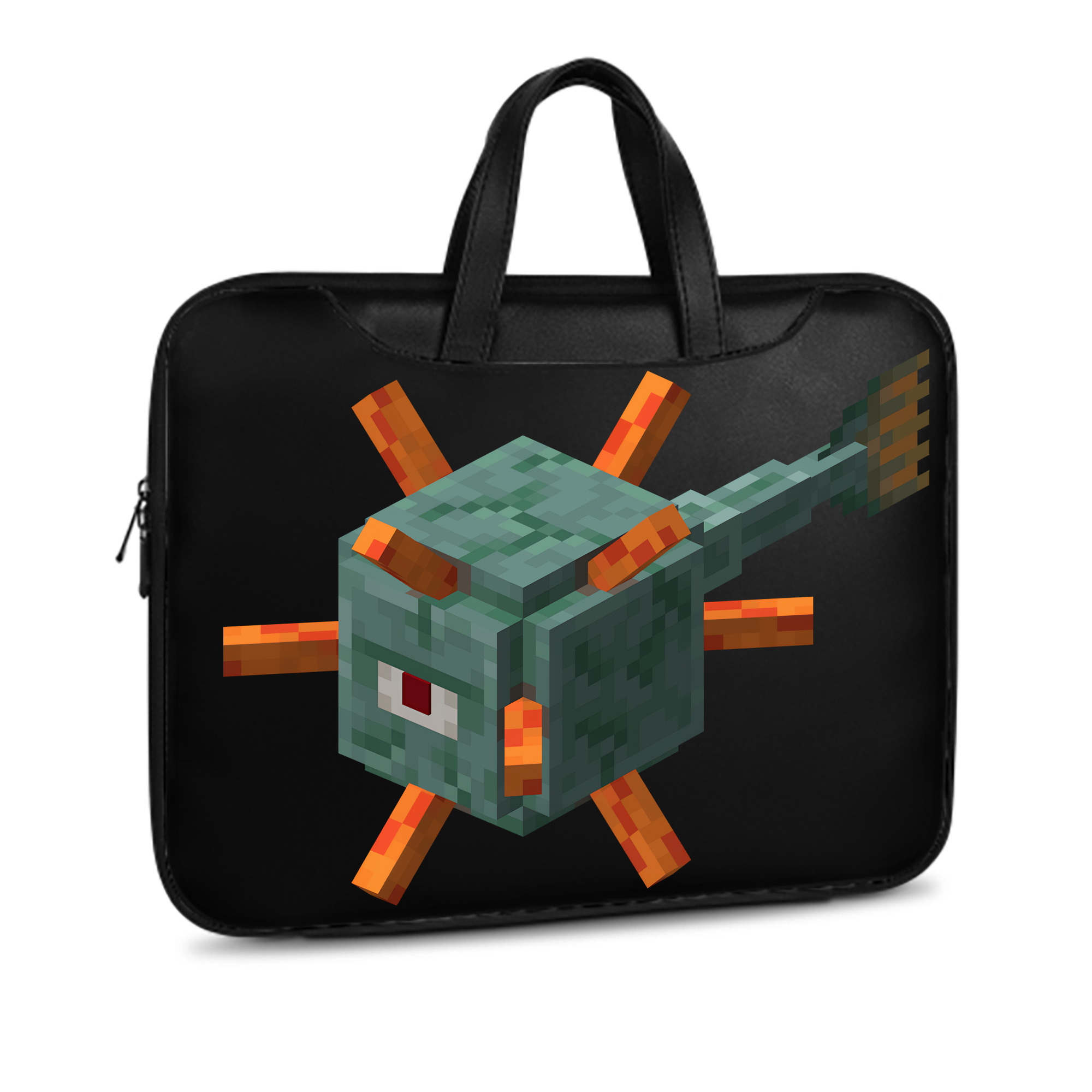 （画像用） マインクラフト ブロックの世界 Minecraft MC Block world レザーラップトップバッグ　ノートパソコンケース
