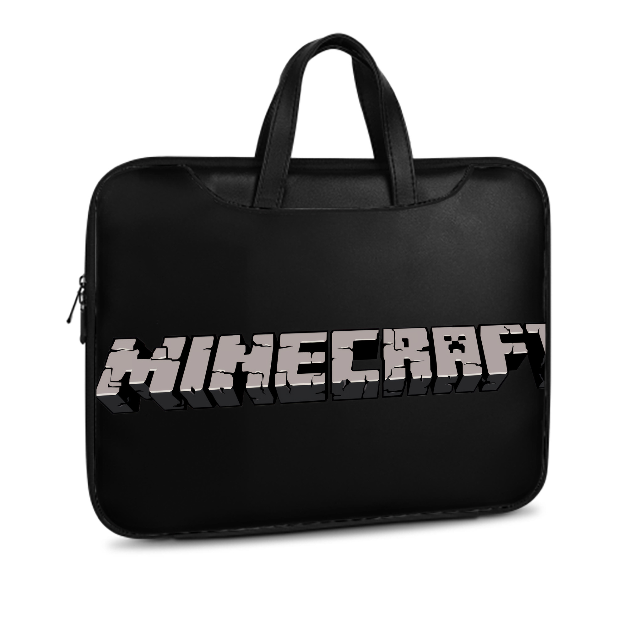 （画像用） マインクラフト ブロックの世界 Minecraft MC Block world レザーラップトップバッグ　ノートパソコンケース