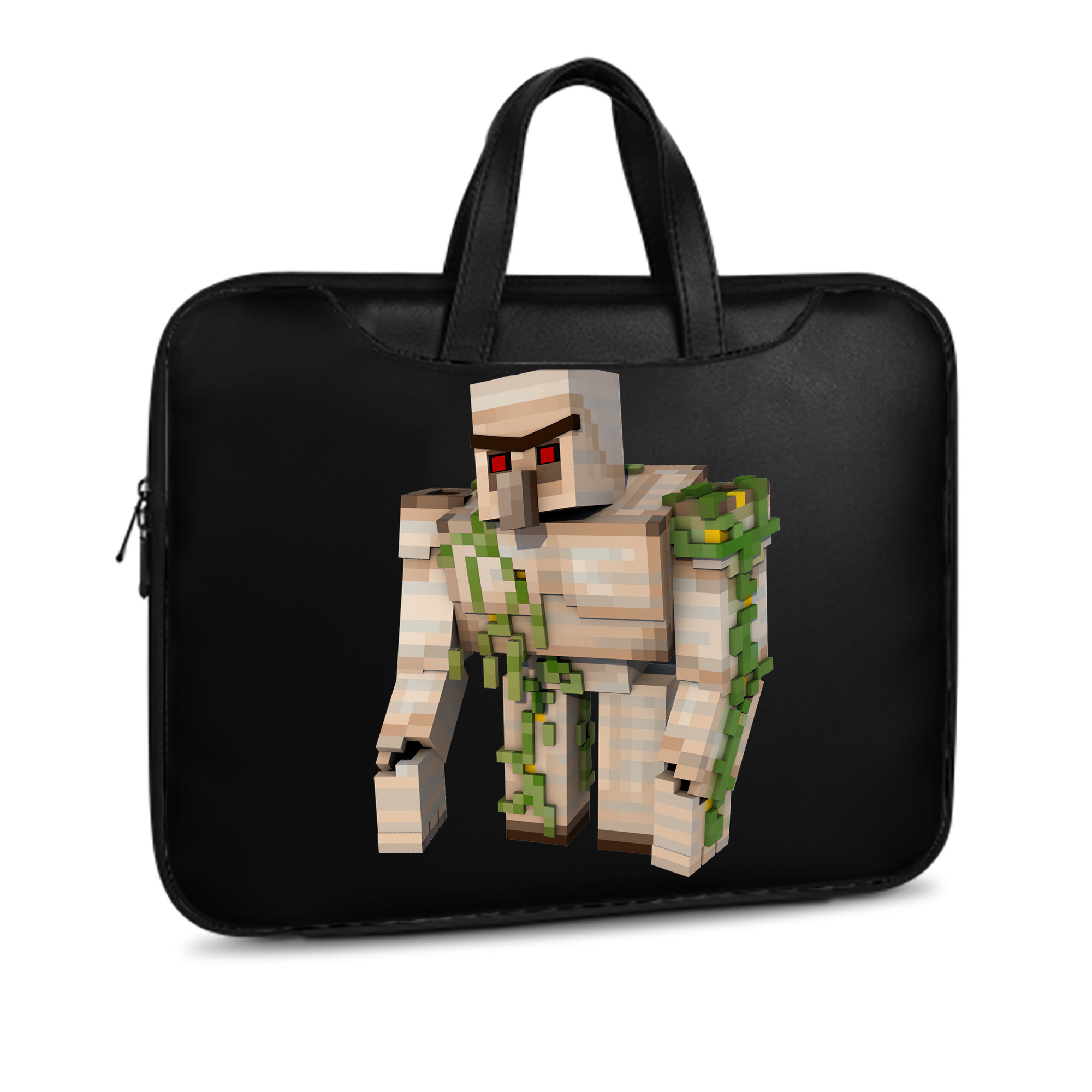 （画像用） マインクラフト ブロックの世界 Minecraft MC Block world レザーラップトップバッグ　ノートパソコンケース