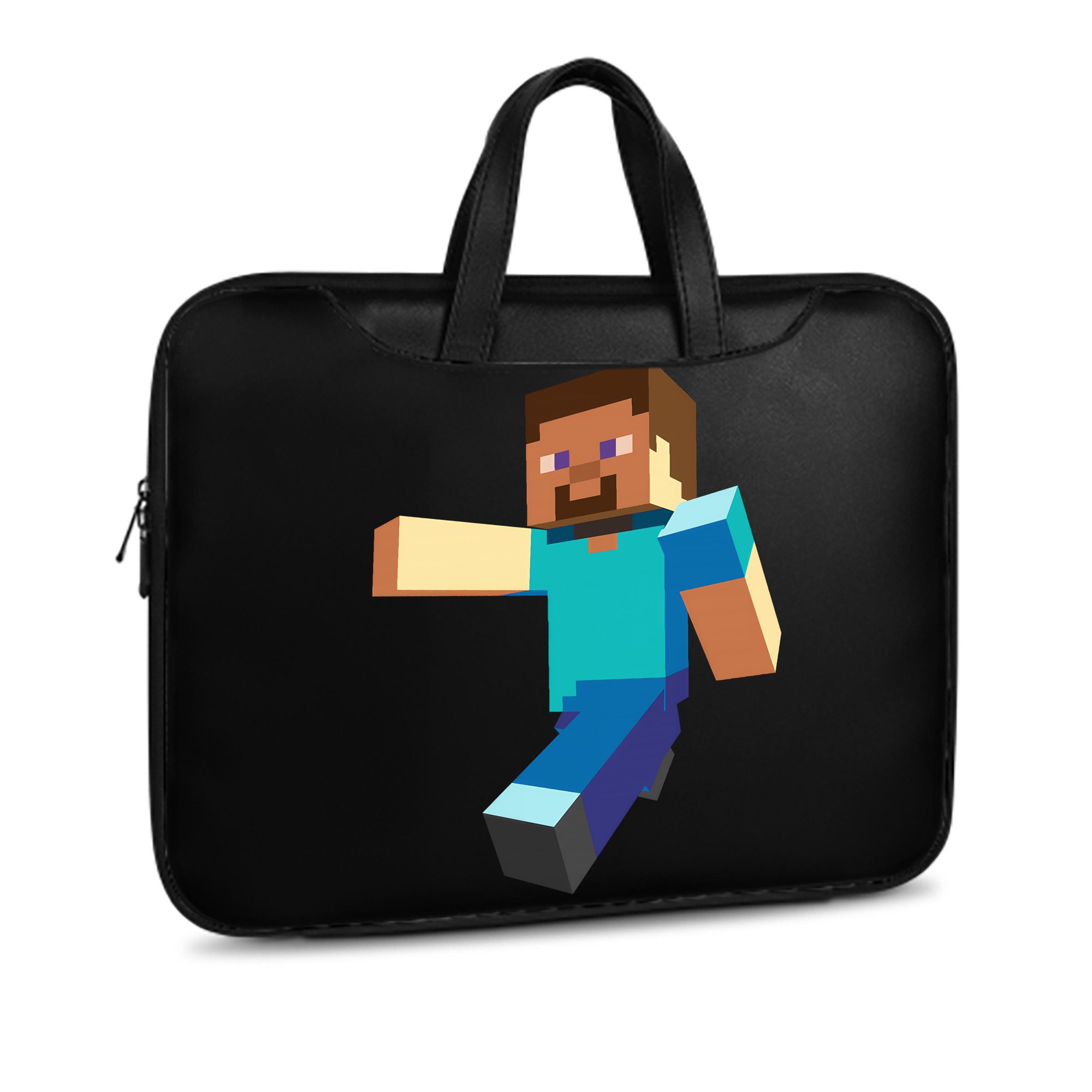 （画像用） マインクラフト ブロックの世界 Minecraft MC Block world レザーラップトップバッグ　ノートパソコンケース