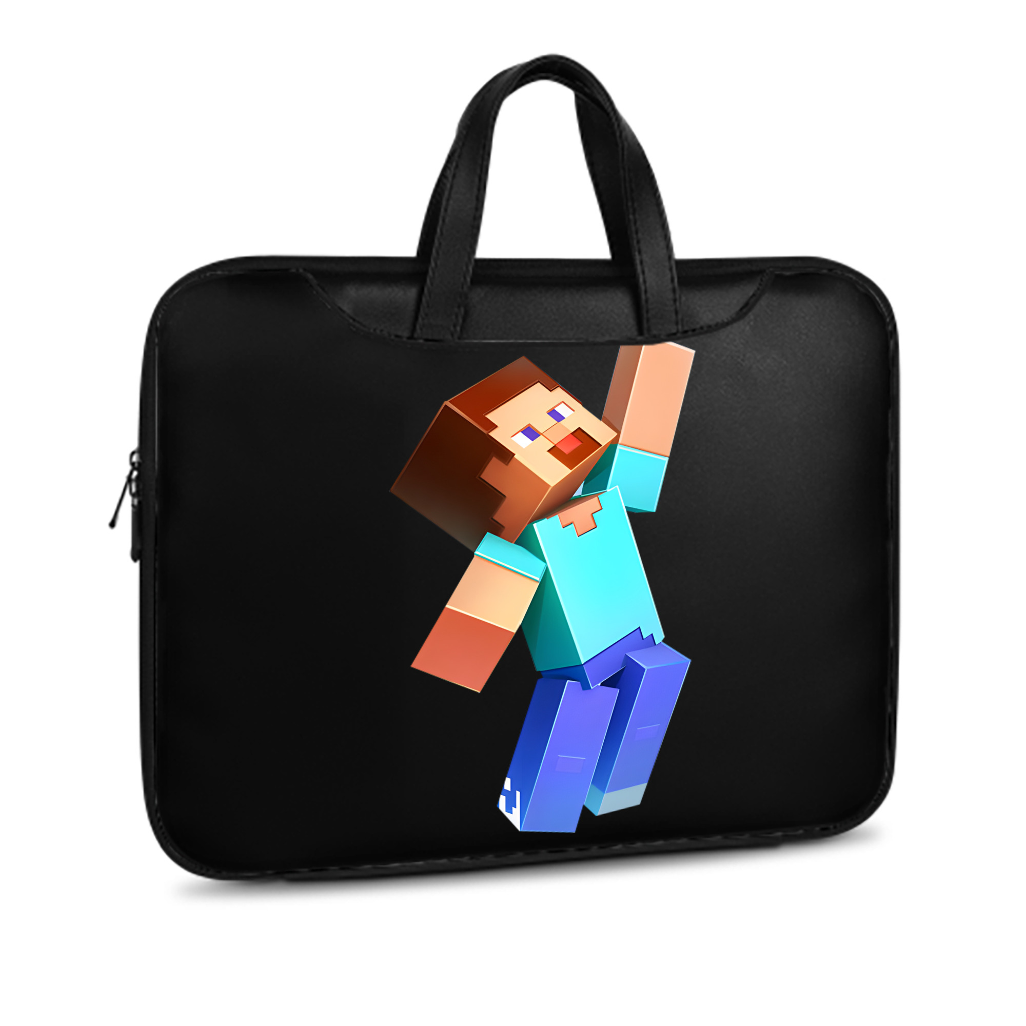 （画像用） マインクラフト ブロックの世界 Minecraft MC Block world レザーラップトップバッグ　ノートパソコンケース