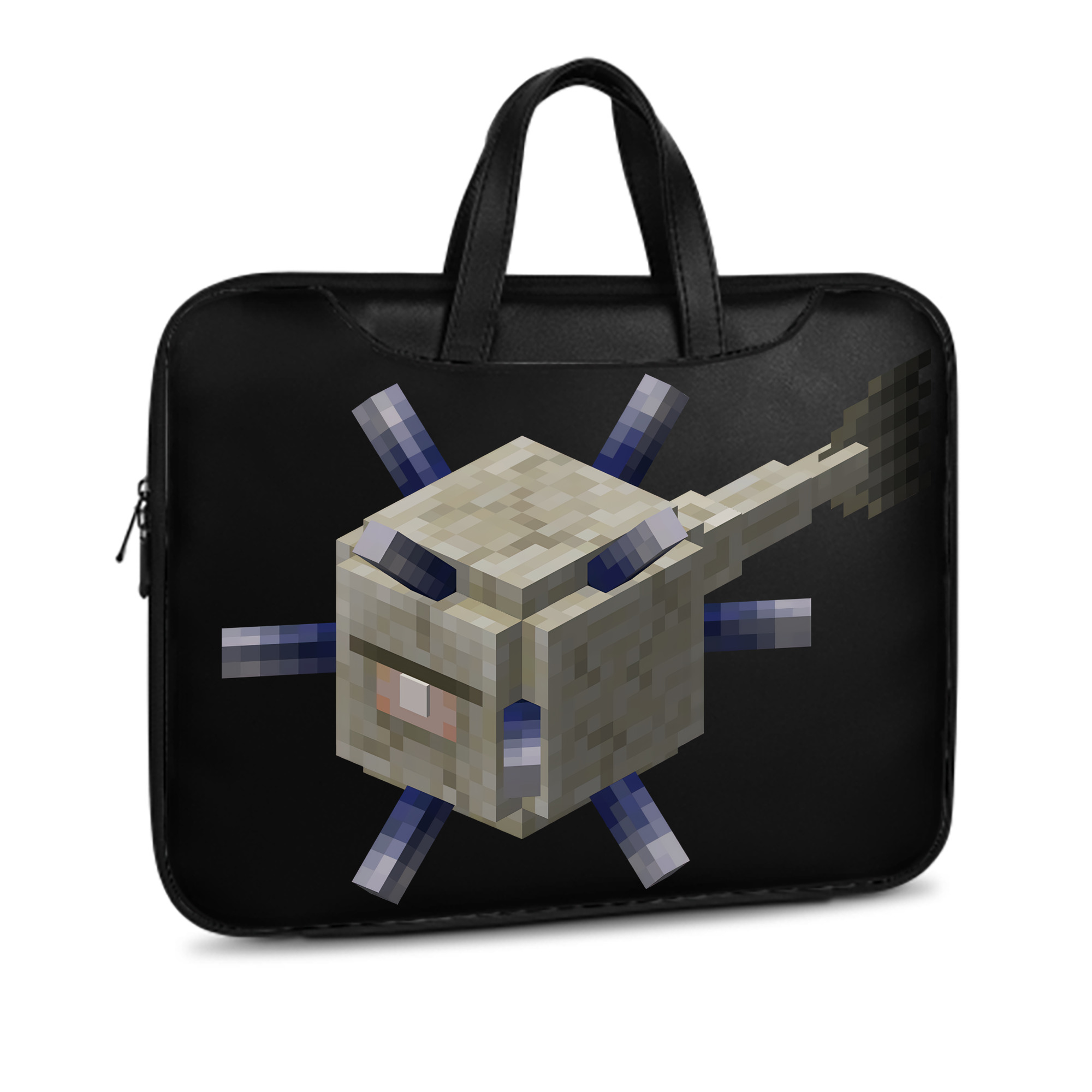 （画像用） マインクラフト ブロックの世界 Minecraft MC Block world レザーラップトップバッグ　ノートパソコンケース