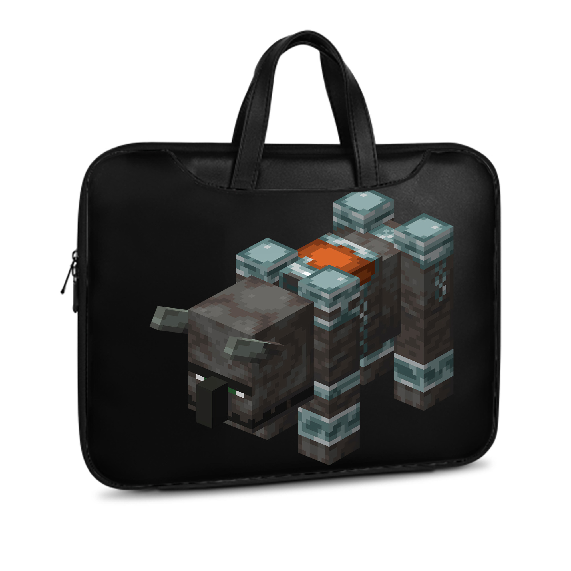 （画像用） マインクラフト ブロックの世界 Minecraft MC Block world レザーラップトップバッグ　ノートパソコンケース