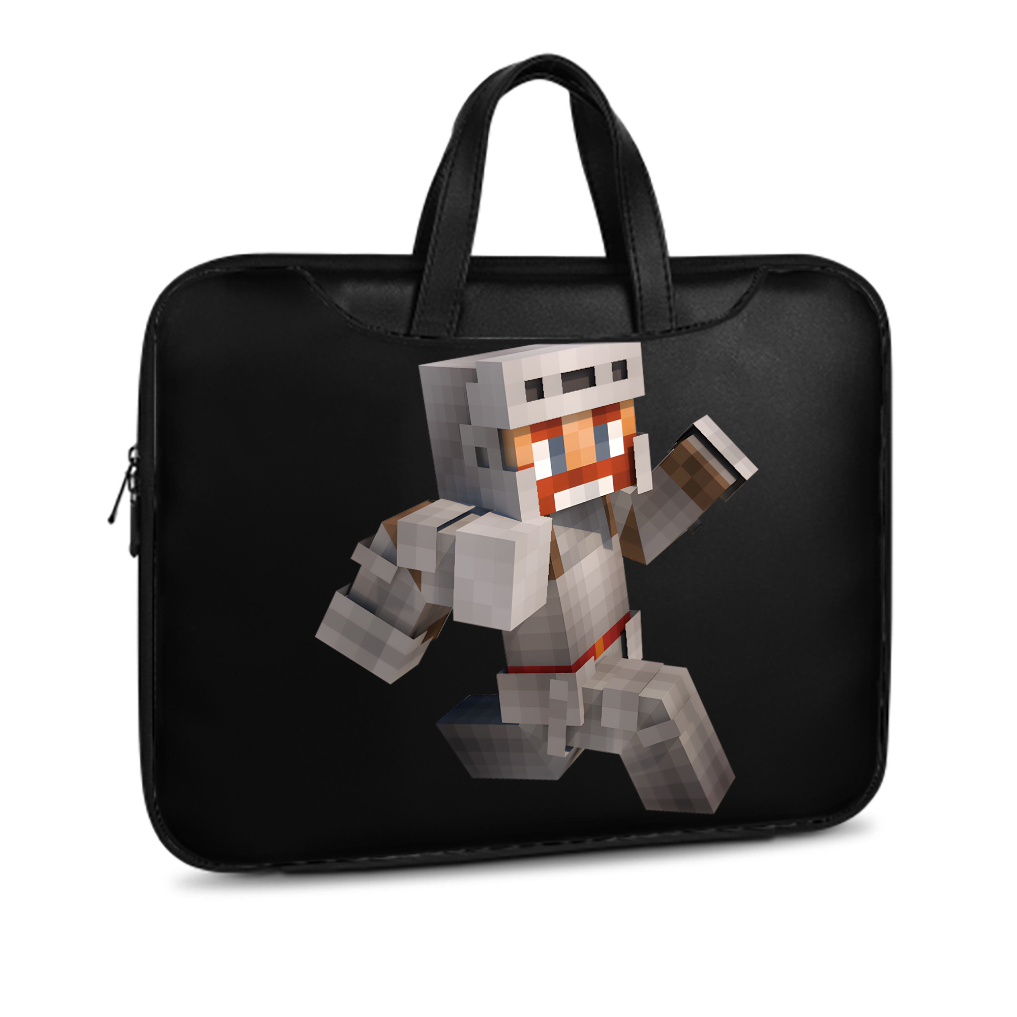 （画像用） マインクラフト ブロックの世界 Minecraft MC Block world レザーラップトップバッグ　ノートパソコンケース