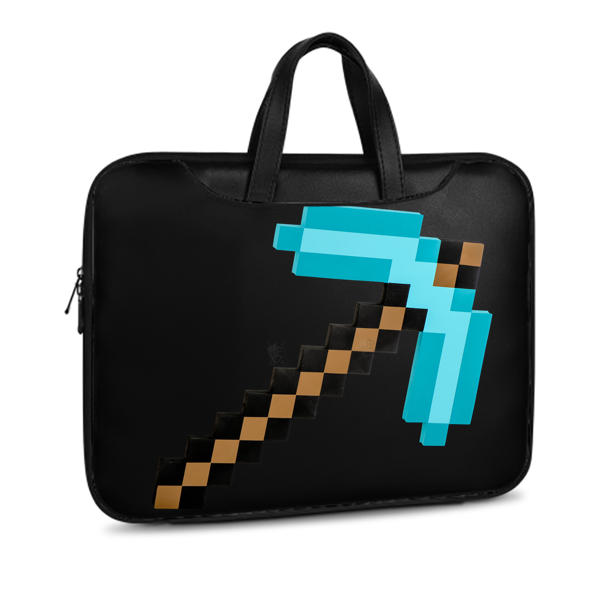 （画像用） マインクラフト ブロックの世界 Minecraft MC Block world レザーラップトップバッグ　ノートパソコンケース