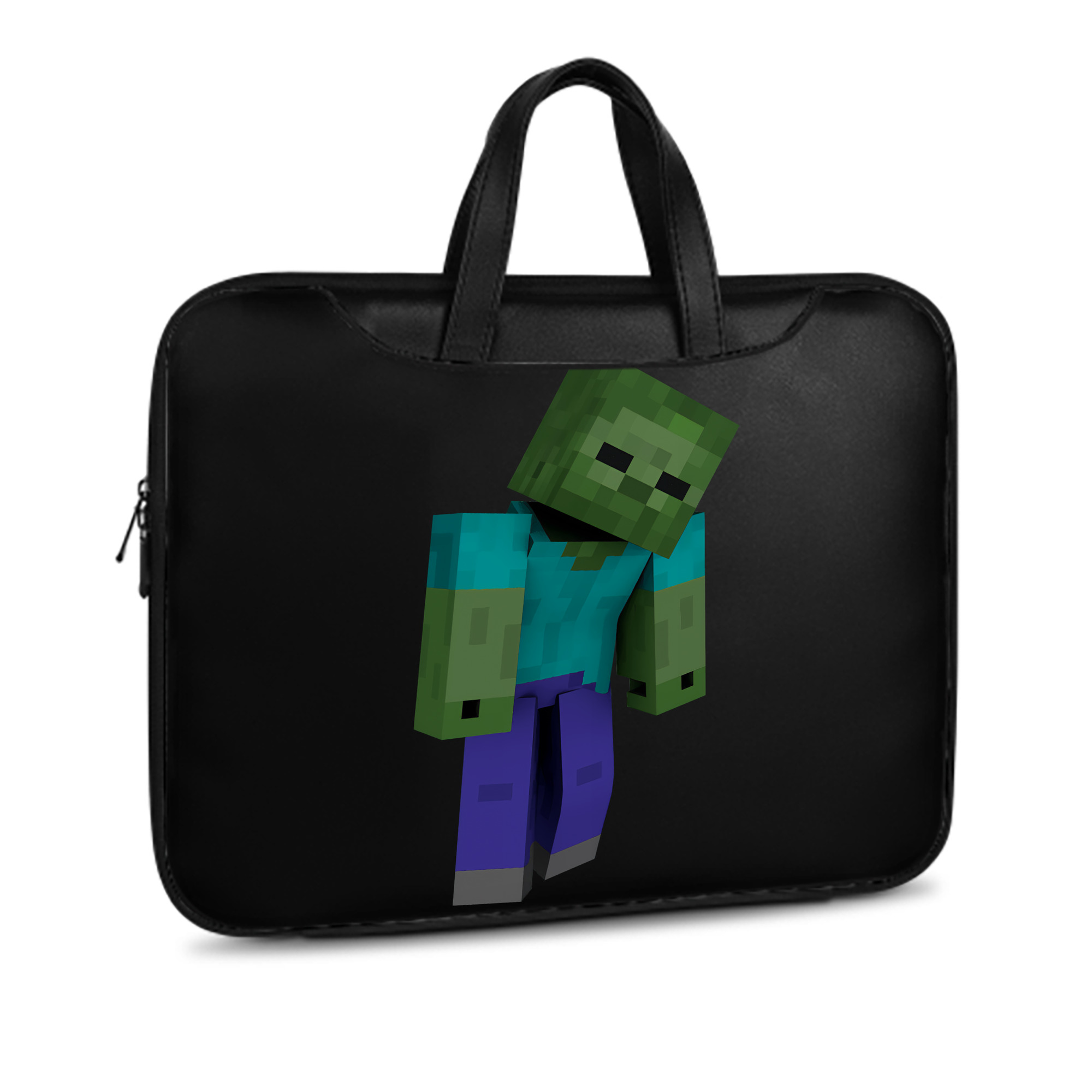 （画像用） マインクラフト ブロックの世界 Minecraft MC Block world レザーラップトップバッグ　ノートパソコンケース