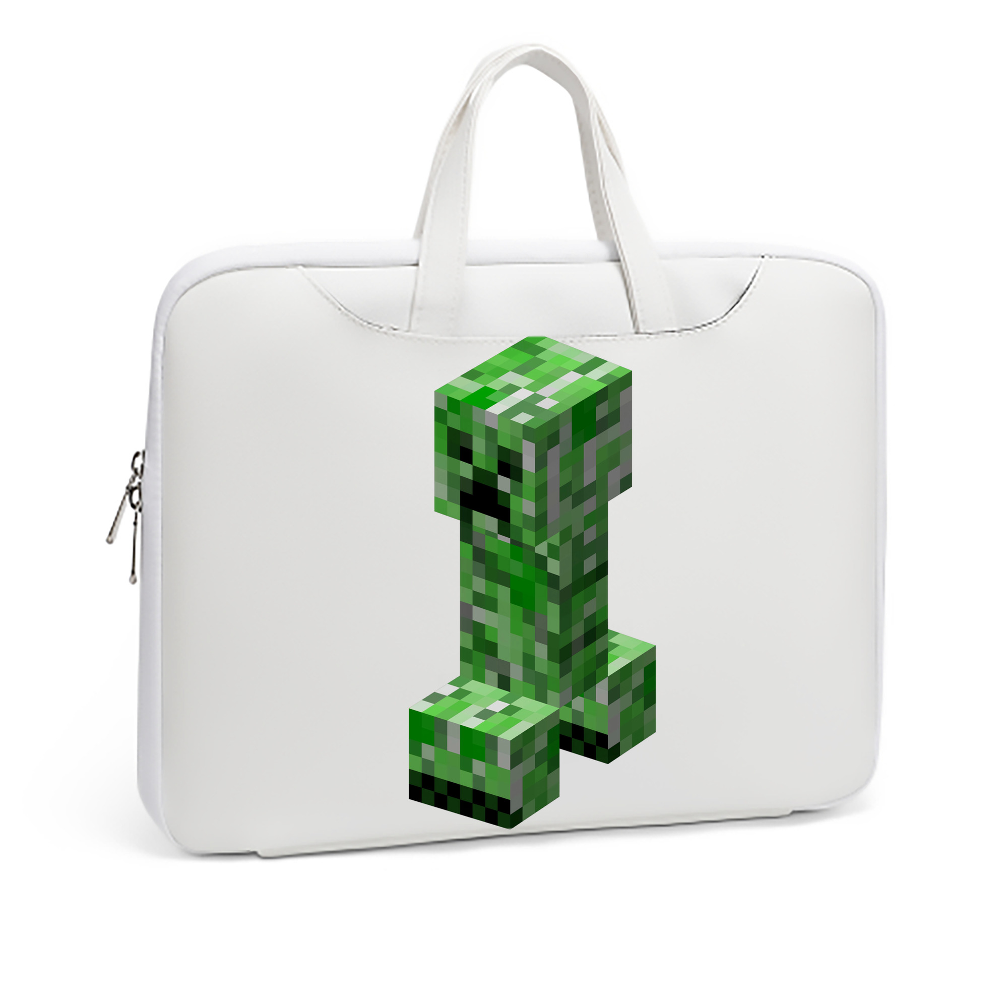 （画像用） マインクラフト ブロックの世界 Minecraft MC Block world レザーラップトップバッグ　ノートパソコンケース