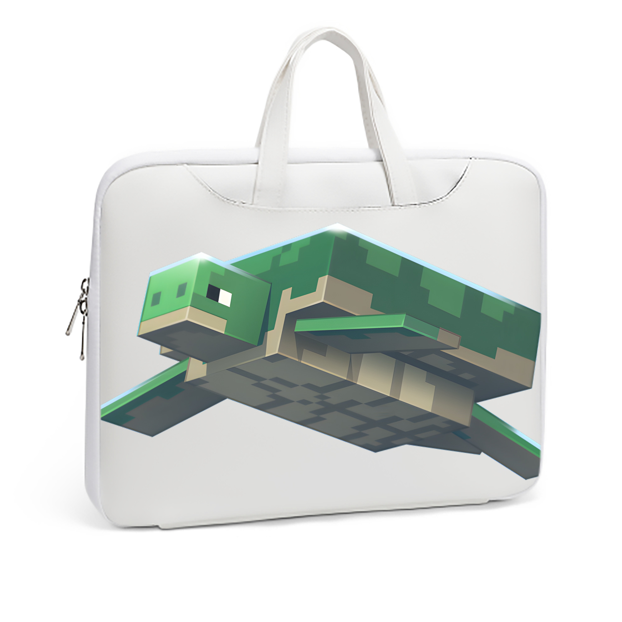 （画像用） マインクラフト ブロックの世界 Minecraft MC Block world レザーラップトップバッグ　ノートパソコンケース