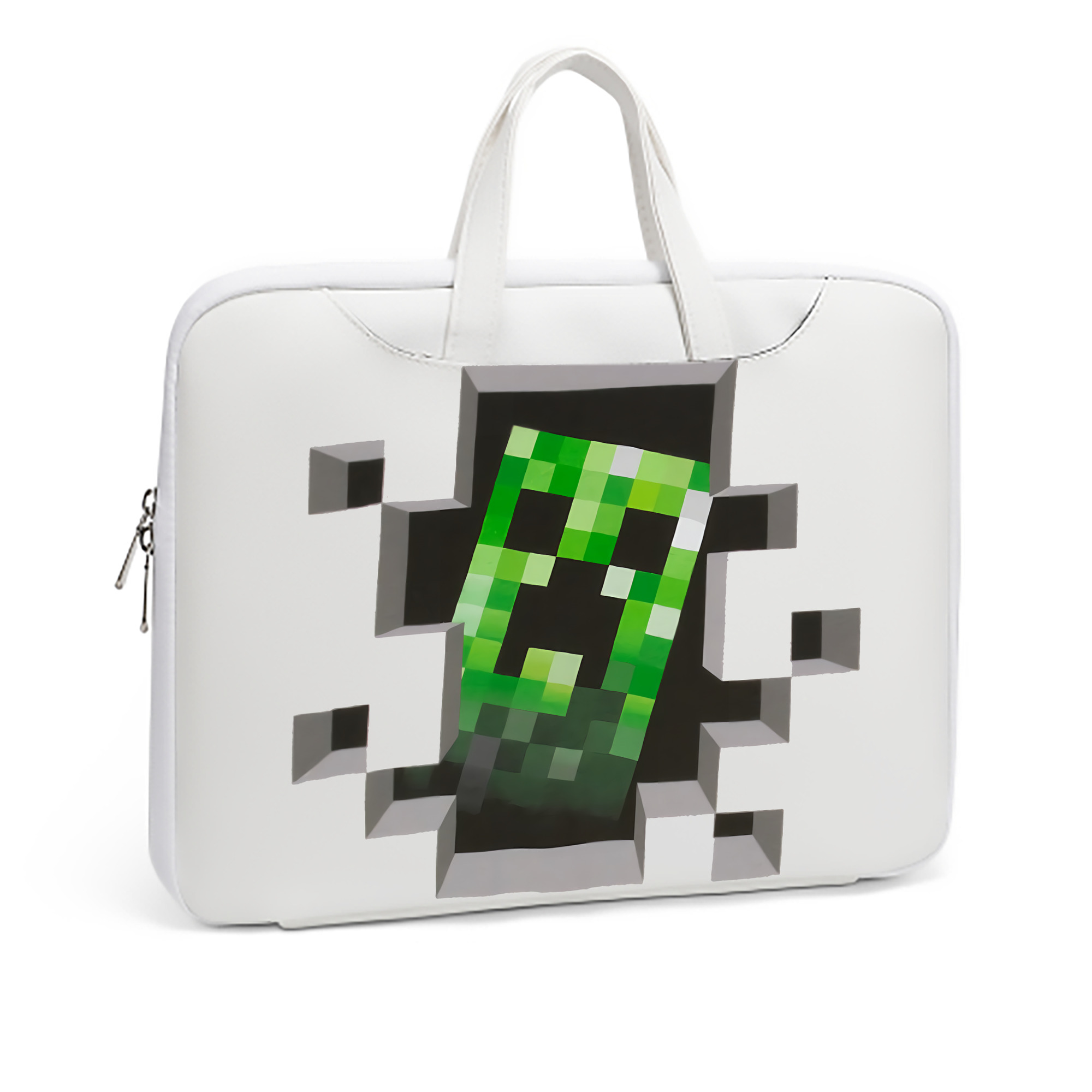 （画像用） マインクラフト ブロックの世界 Minecraft MC Block world レザーラップトップバッグ　ノートパソコンケース