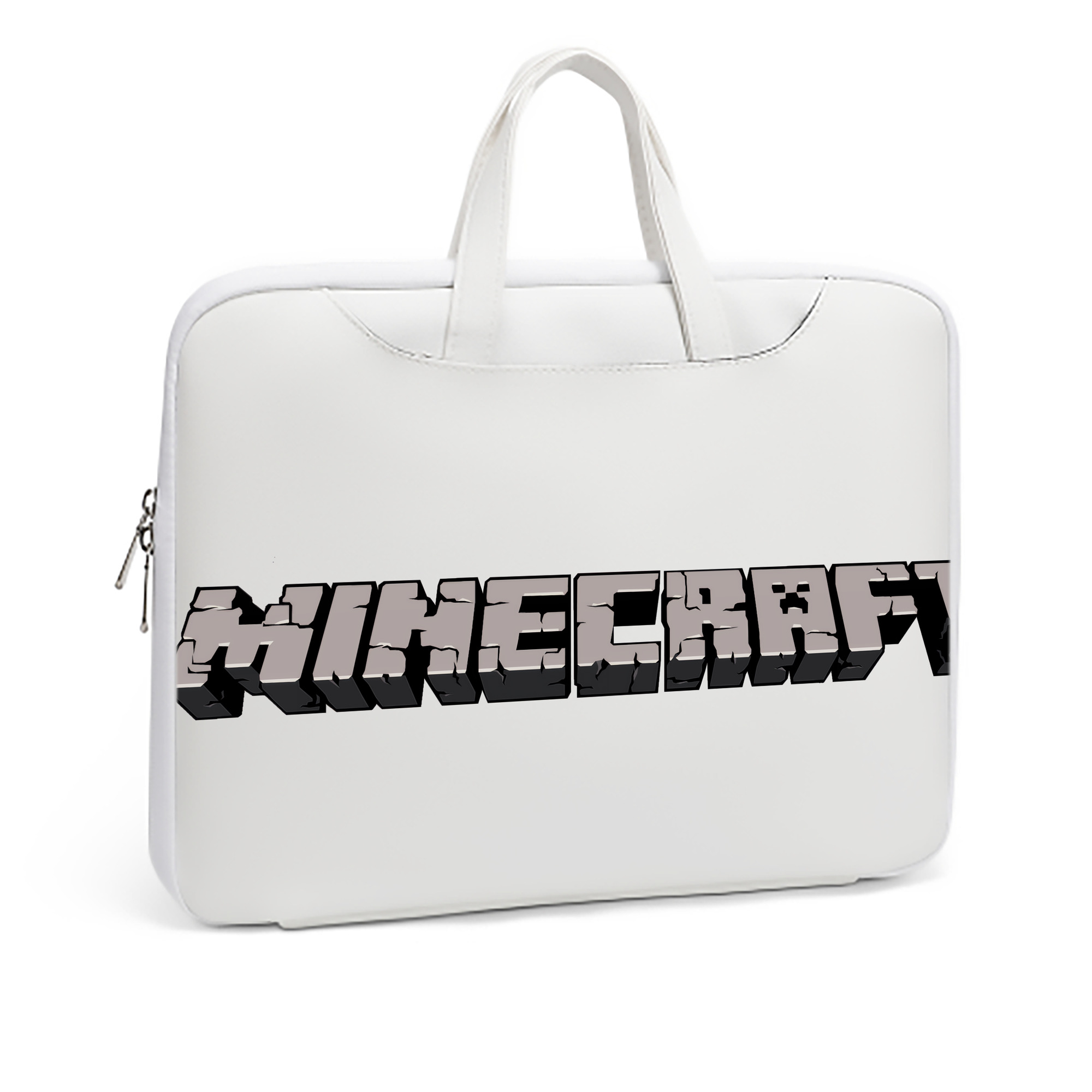 （画像用） マインクラフト ブロックの世界 Minecraft MC Block world レザーラップトップバッグ　ノートパソコンケース