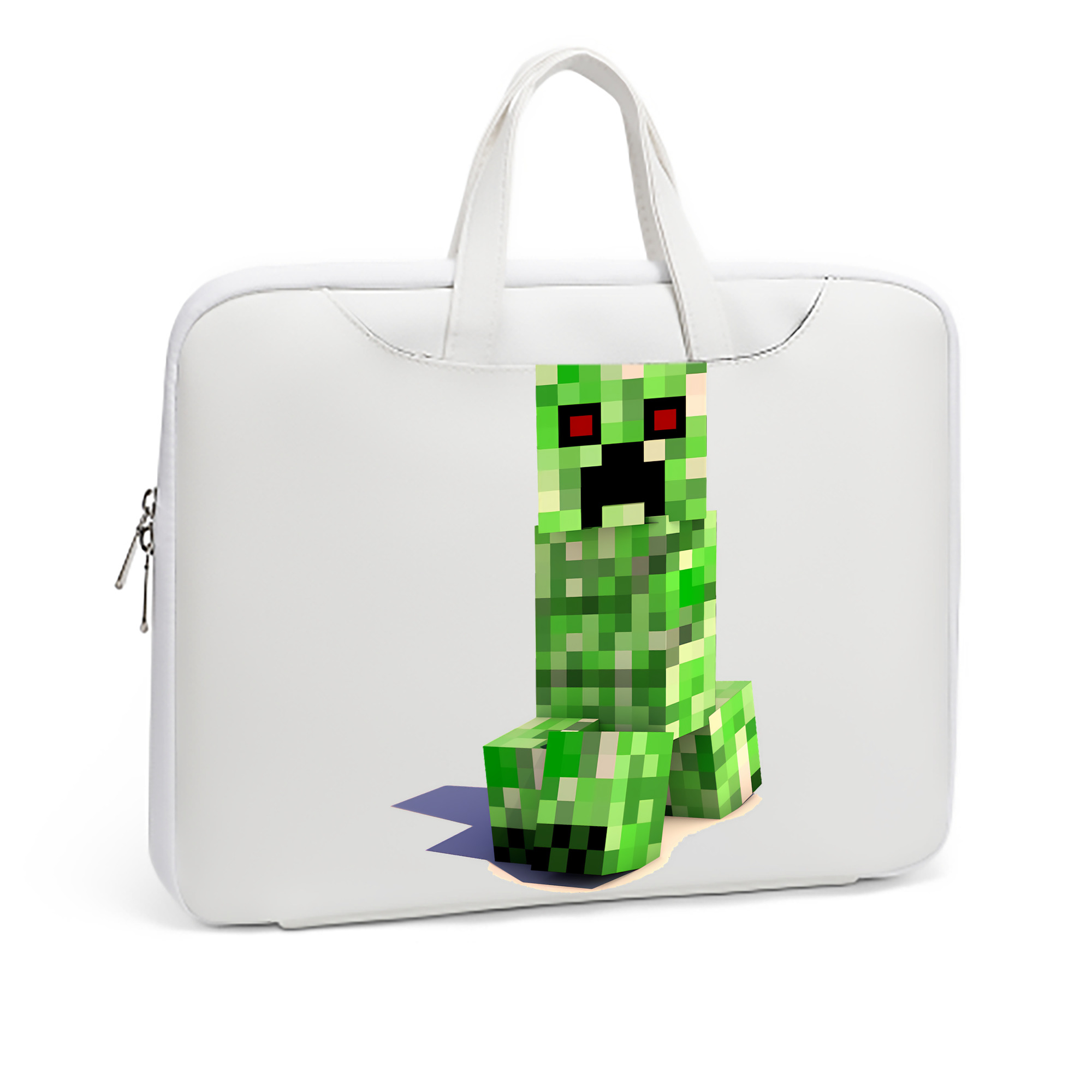 （画像用） マインクラフト ブロックの世界 Minecraft MC Block world レザーラップトップバッグ　ノートパソコンケース