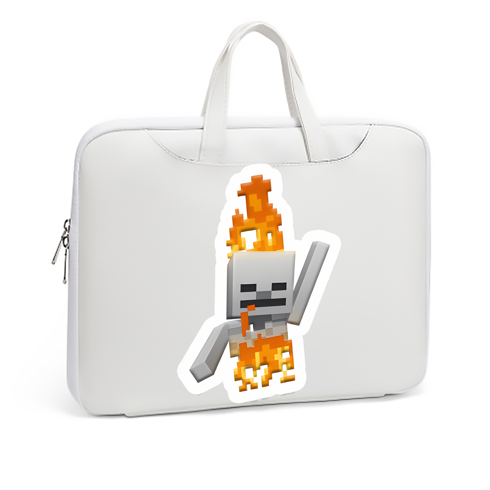（画像用） マインクラフト ブロックの世界 Minecraft MC Block world レザーラップトップバッグ　ノートパソコンケース