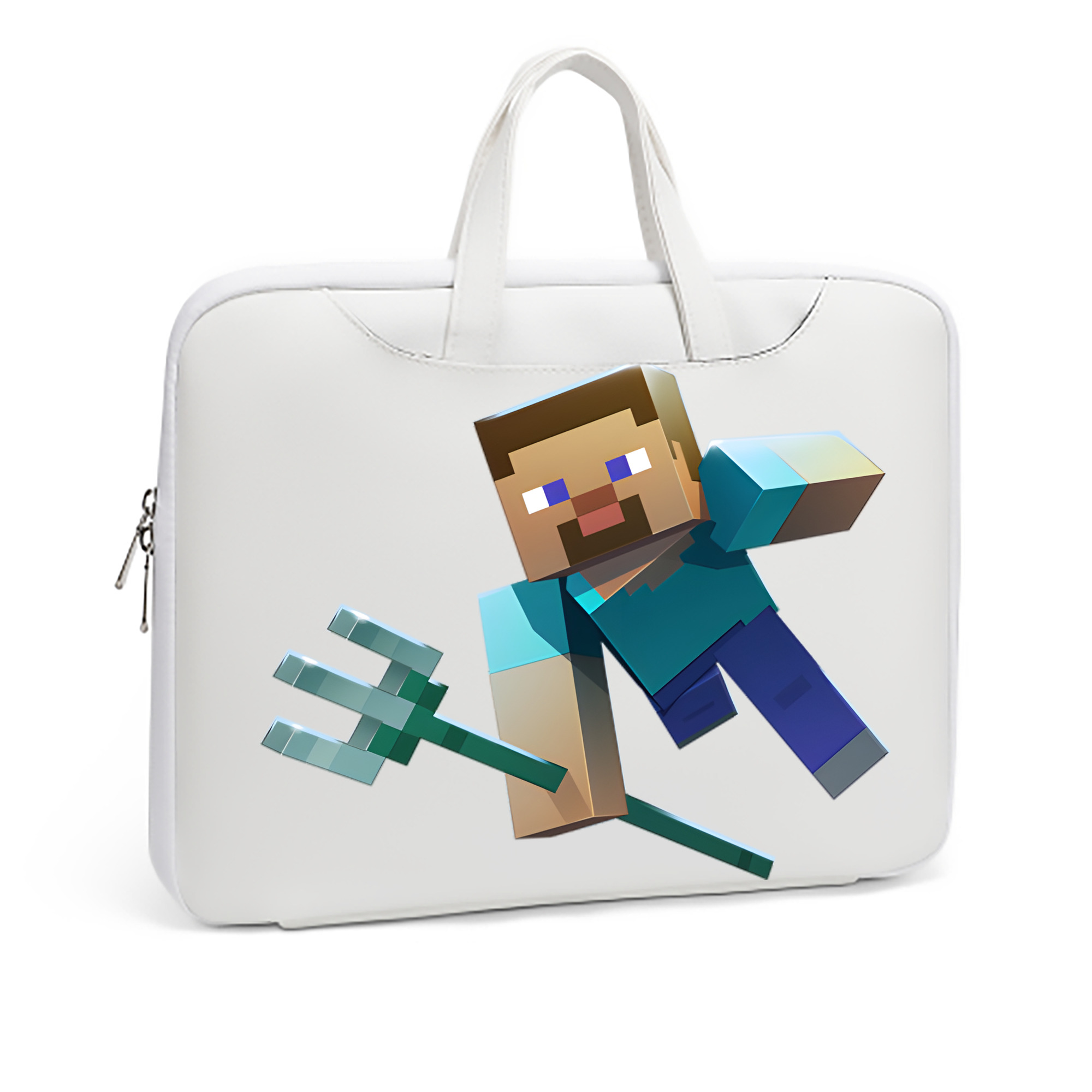 （画像用） マインクラフト ブロックの世界 Minecraft MC Block world レザーラップトップバッグ　ノートパソコンケース
