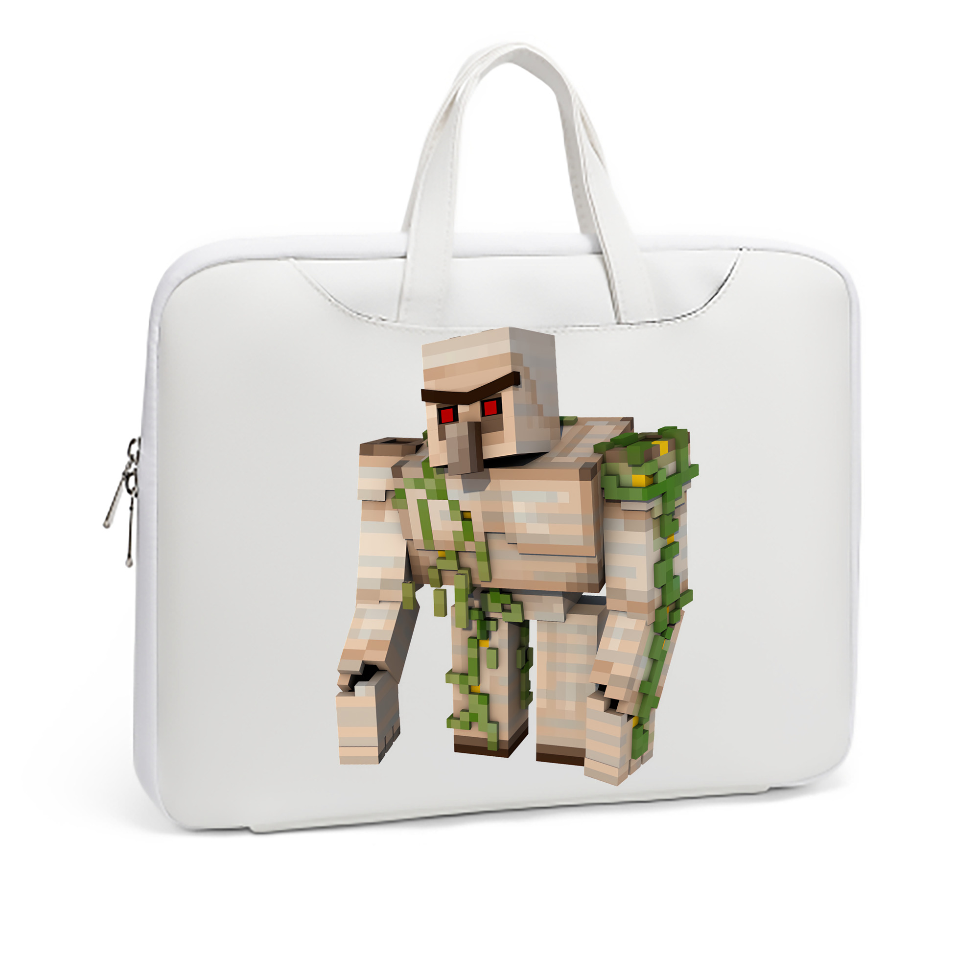（画像用） マインクラフト ブロックの世界 Minecraft MC Block world レザーラップトップバッグ　ノートパソコンケース