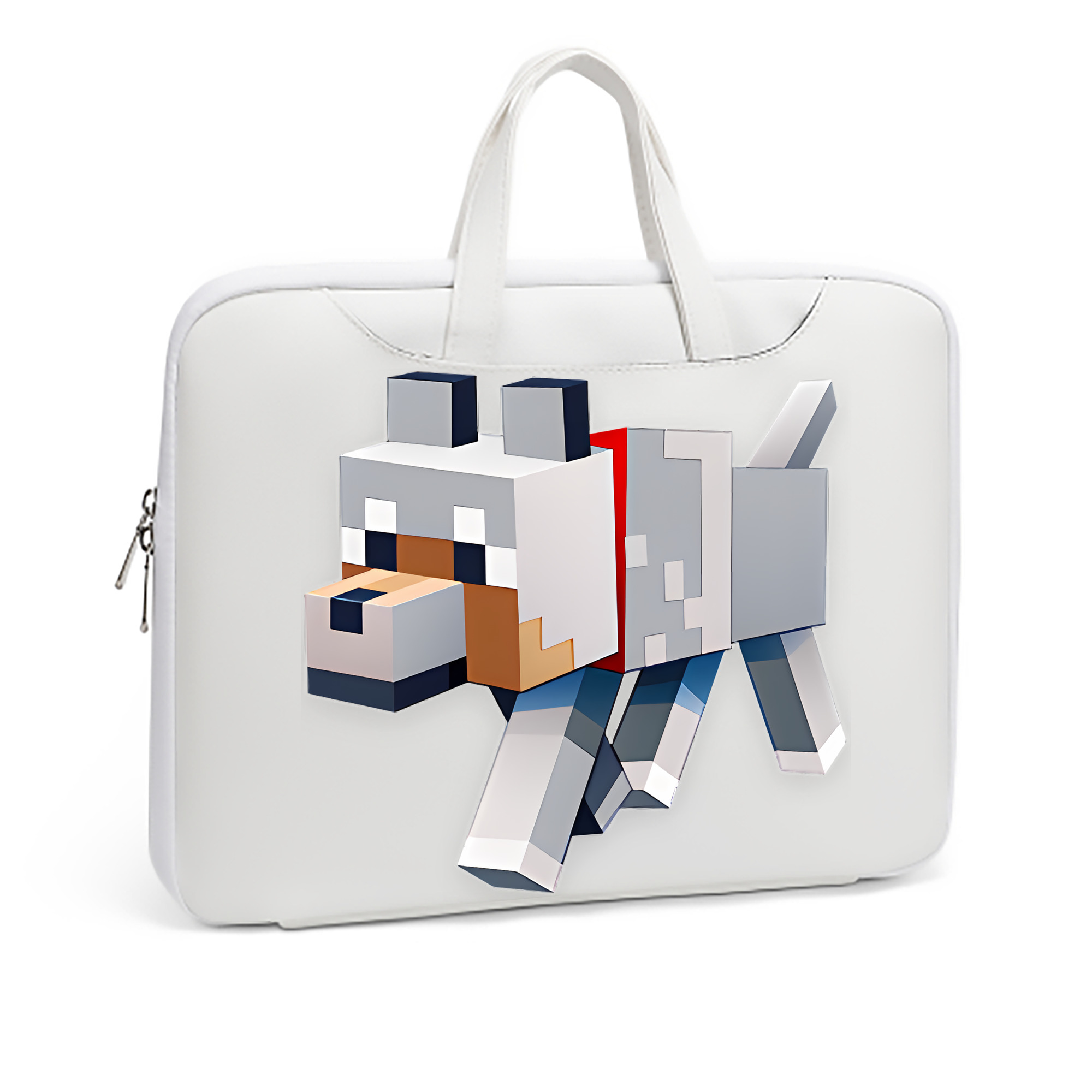 （画像用） マインクラフト ブロックの世界 Minecraft MC Block world レザーラップトップバッグ　ノートパソコンケース